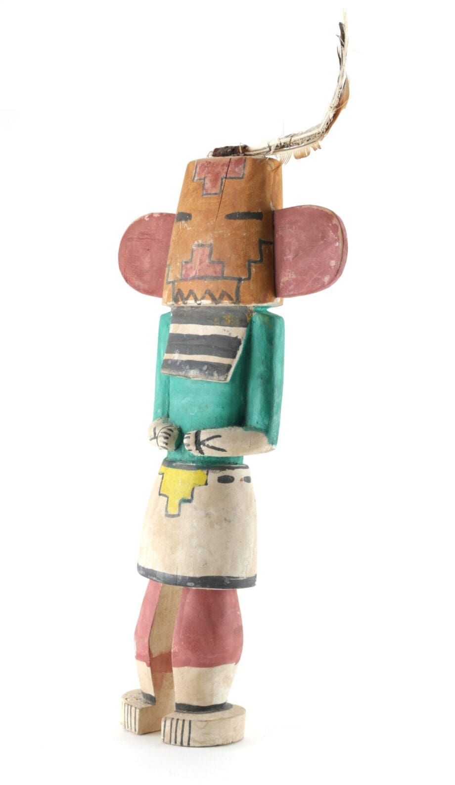 Hopi Longhair kachina with striped beard - 45 cm - Arizona - Vergulde Kat