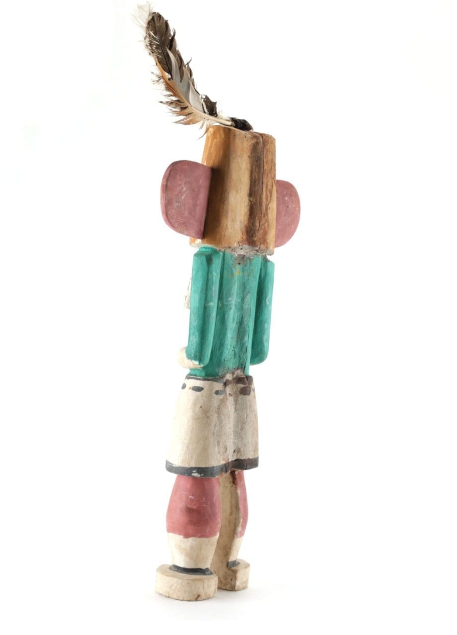 Hopi Longhair kachina with striped beard - 45 cm - Arizona - Vergulde Kat