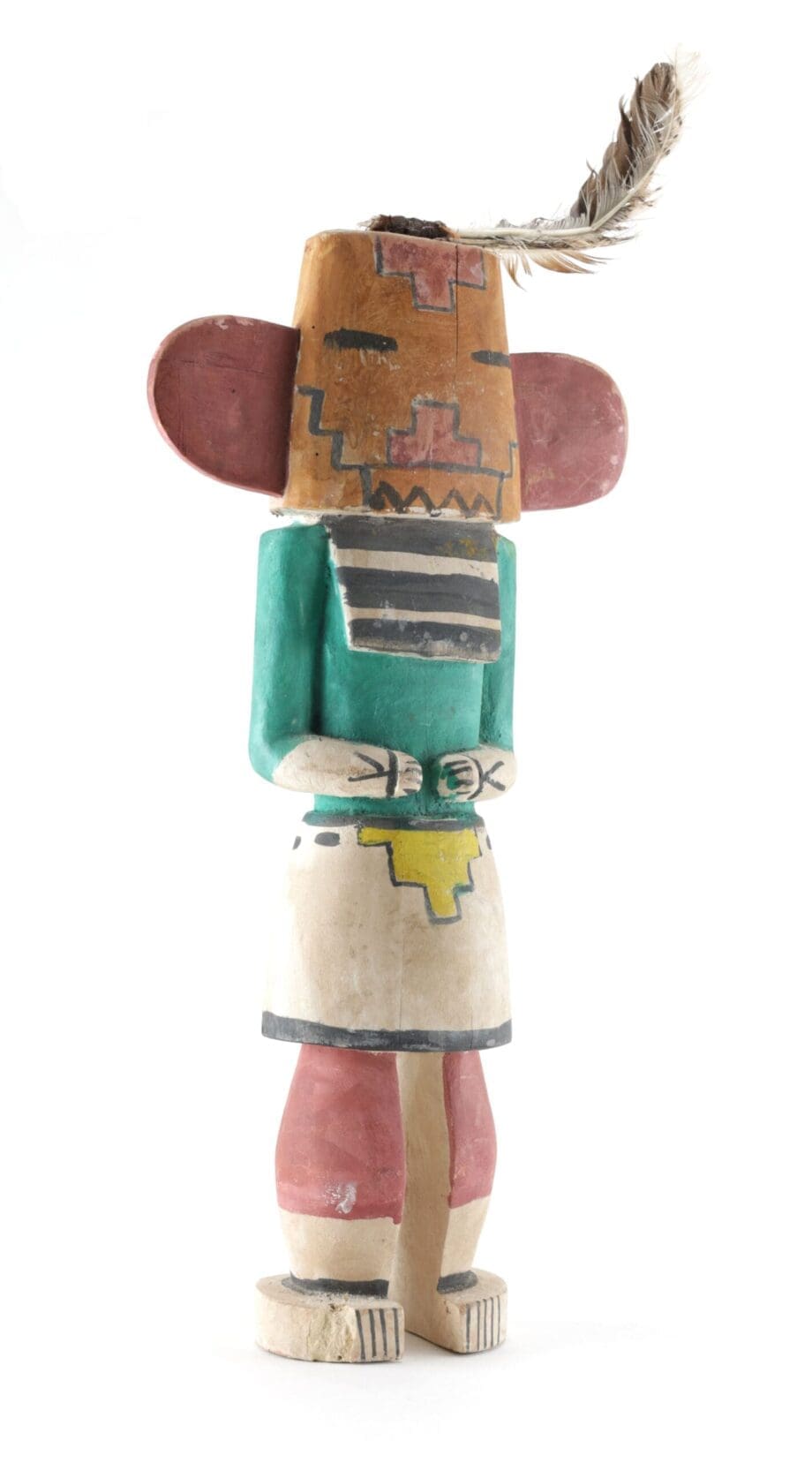 Hopi Longhair kachina with striped beard - 45 cm - Arizona - Vergulde Kat