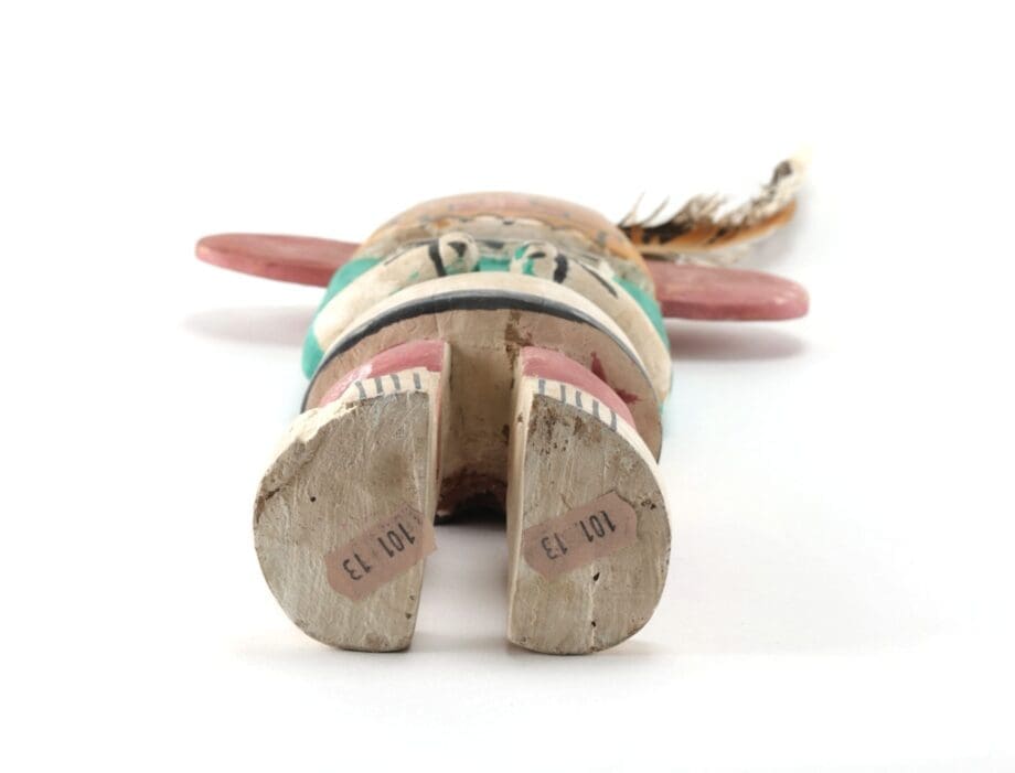 Hopi Longhair kachina with striped beard - 45 cm - Arizona - Vergulde Kat