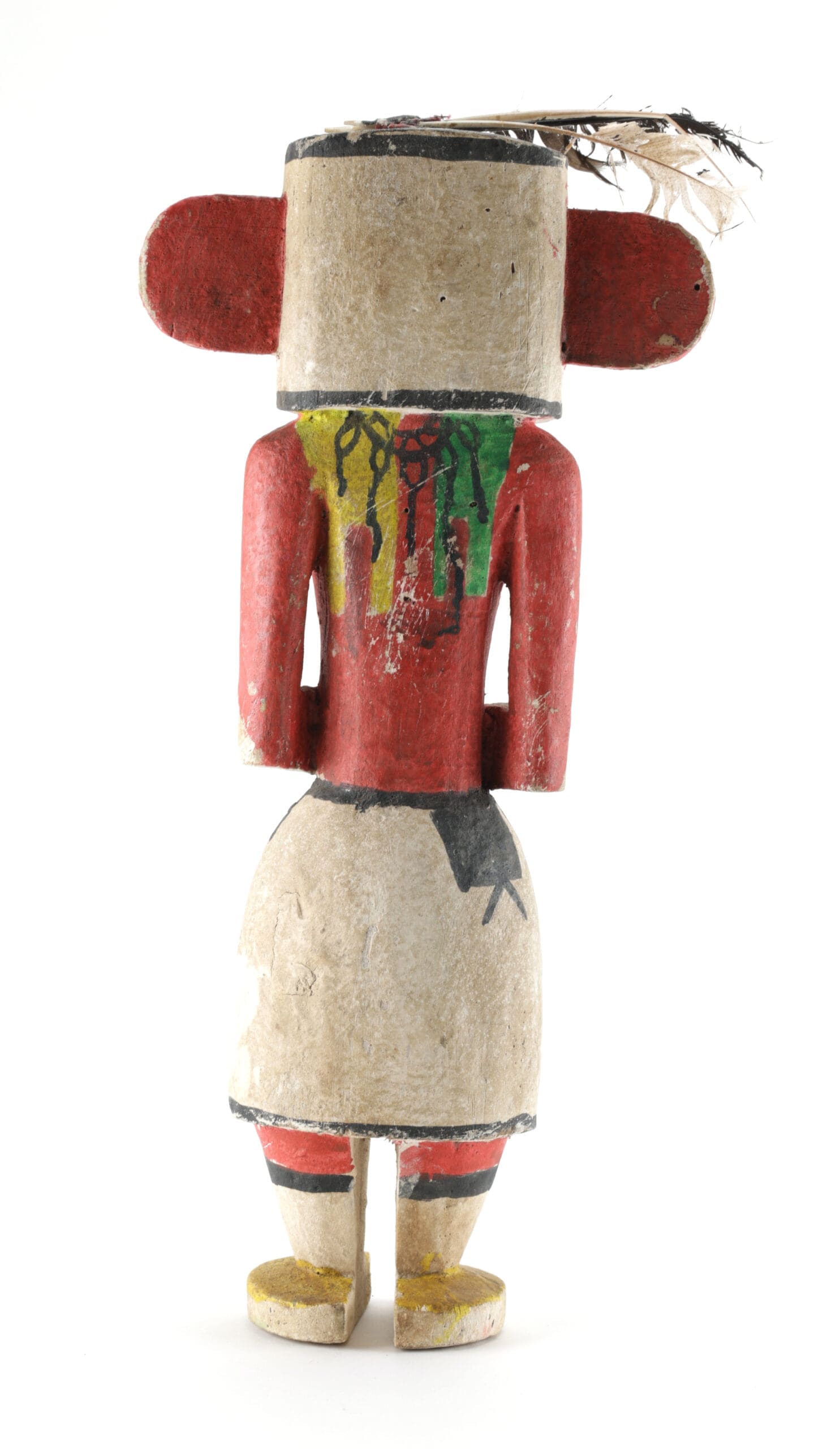 Hopi Hemis kachina (variant) with handprints and original feather - 38 cm - detail photo