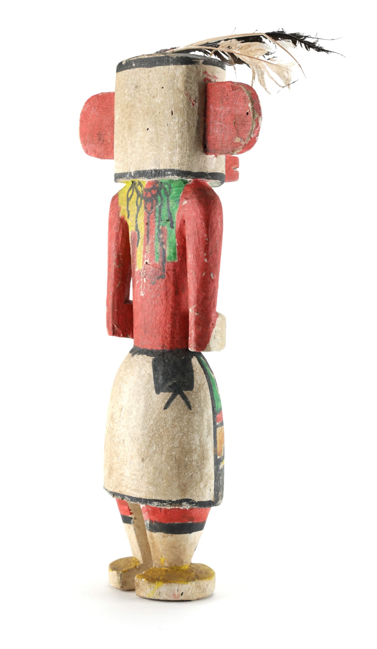 Hopi Hemis kachina (variant) with handprints and original feather - 38 cm - detail photo