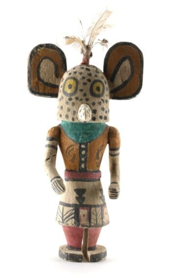 Hopi Jaguar kachina with expressive dots and wide ears - 41 cm - detail photo