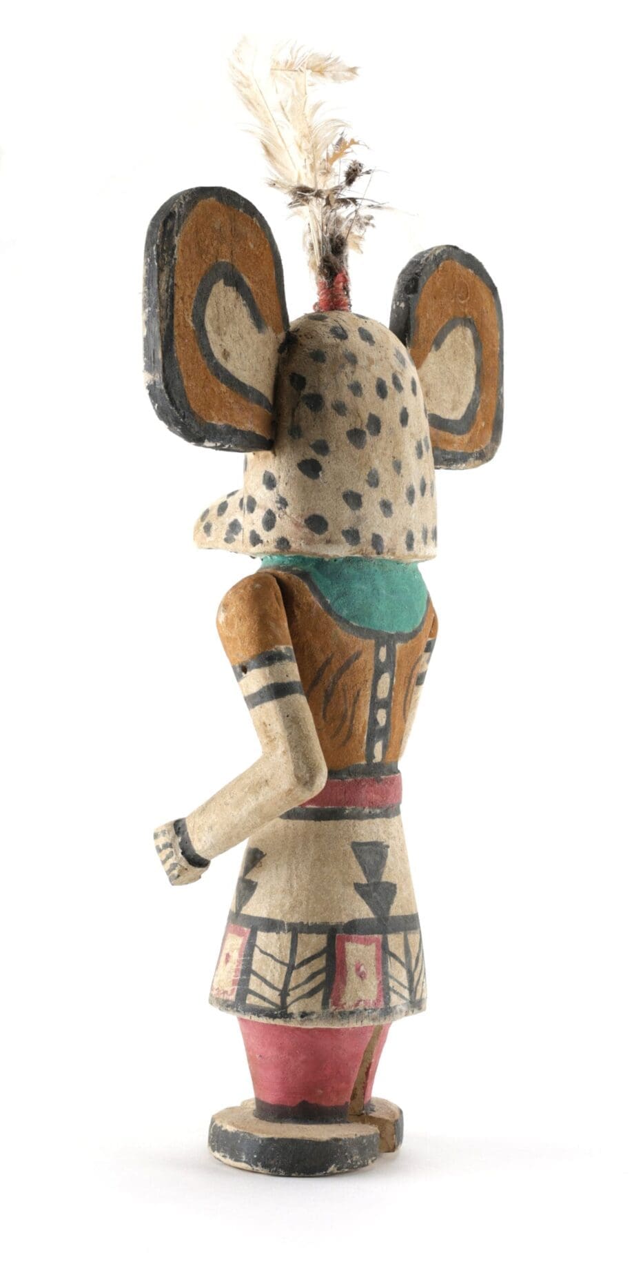 Kachina Hopi Jaguar aux taches expressives et aux grandes oreilles – 41 cm – Vergulde Kat