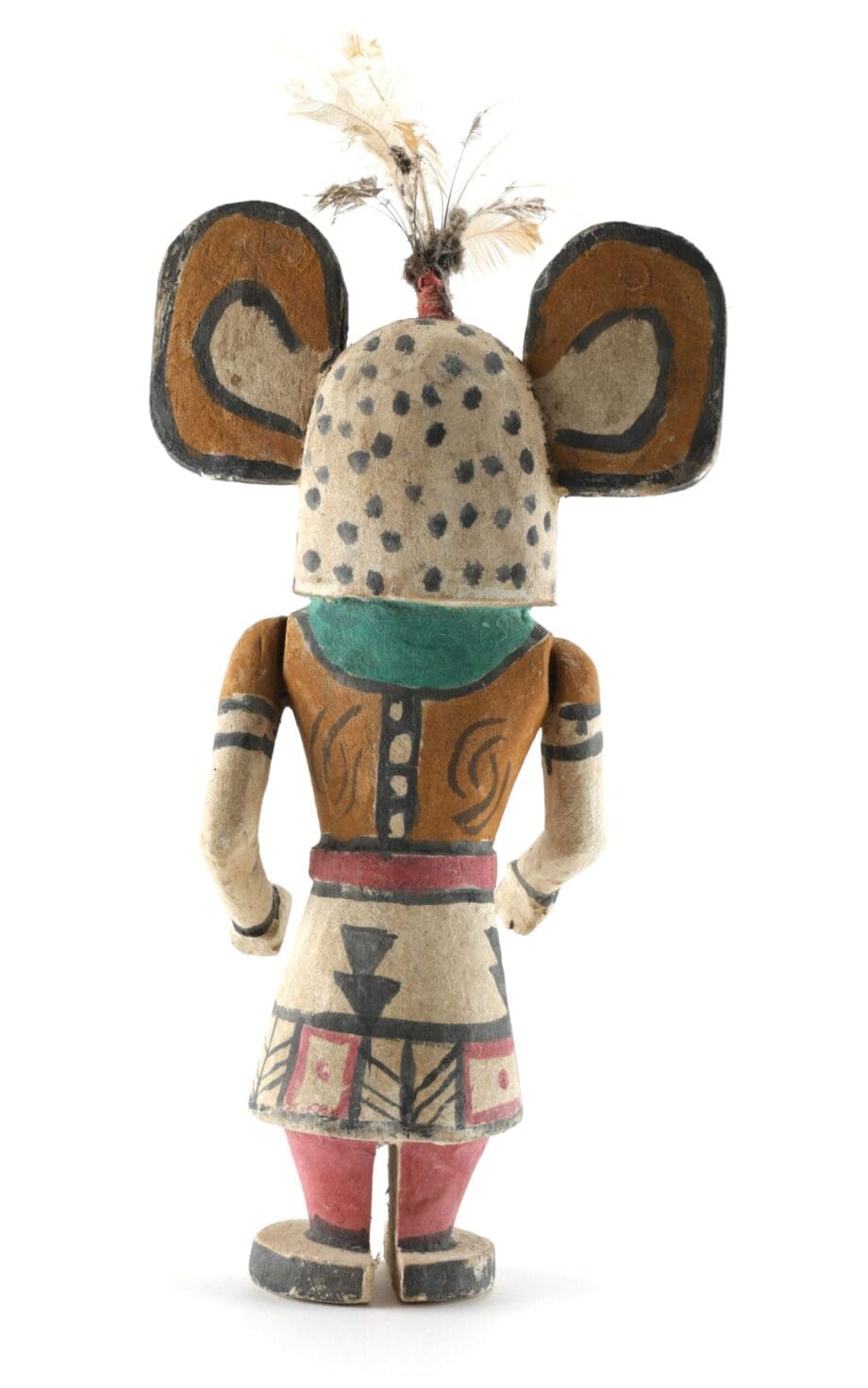Kachina Hopi Jaguar aux taches expressives et aux grandes oreilles – 41 cm – Vergulde Kat