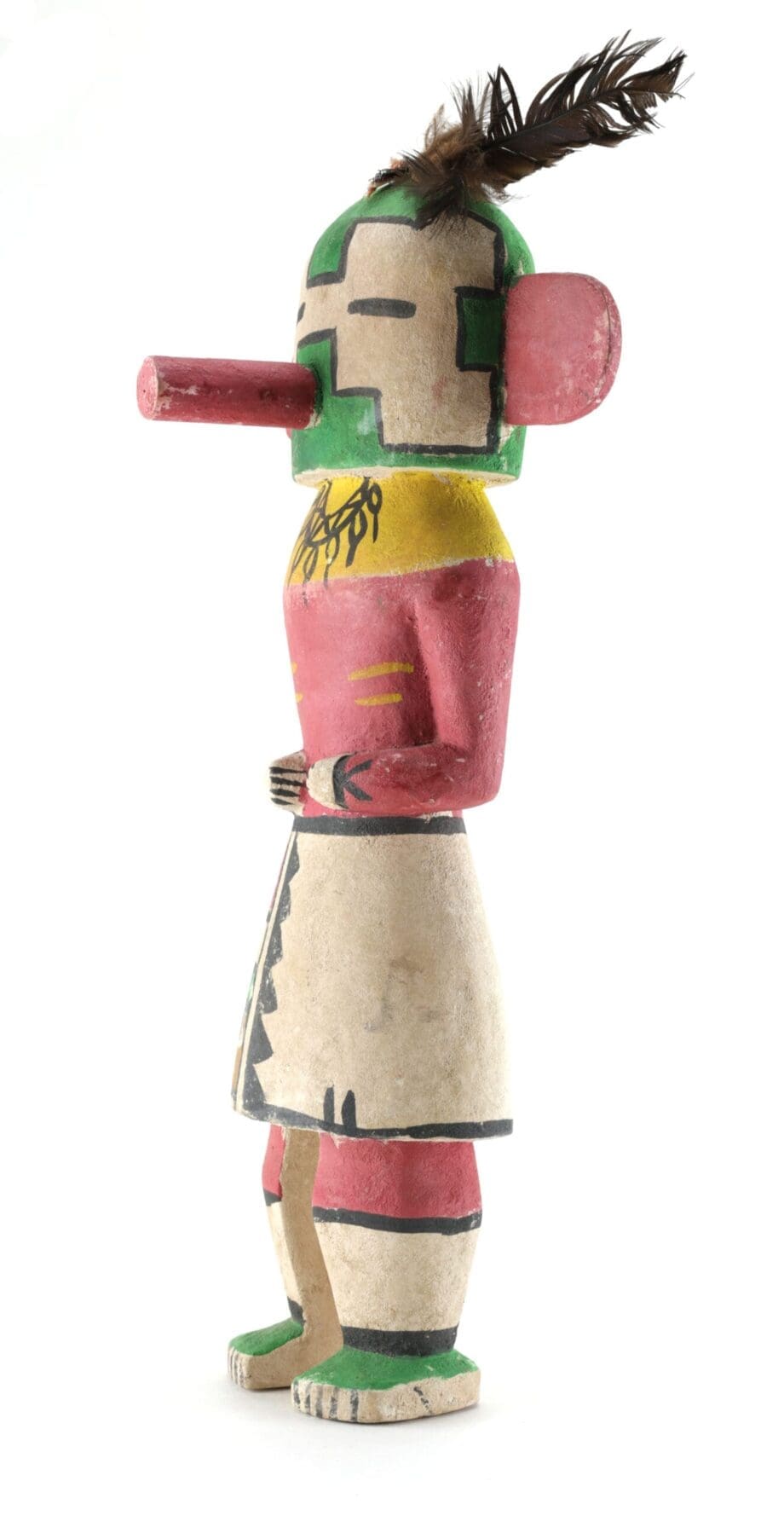 Hopi Chakwaina kachina doll with green face - Arizona - Vergulde Kat