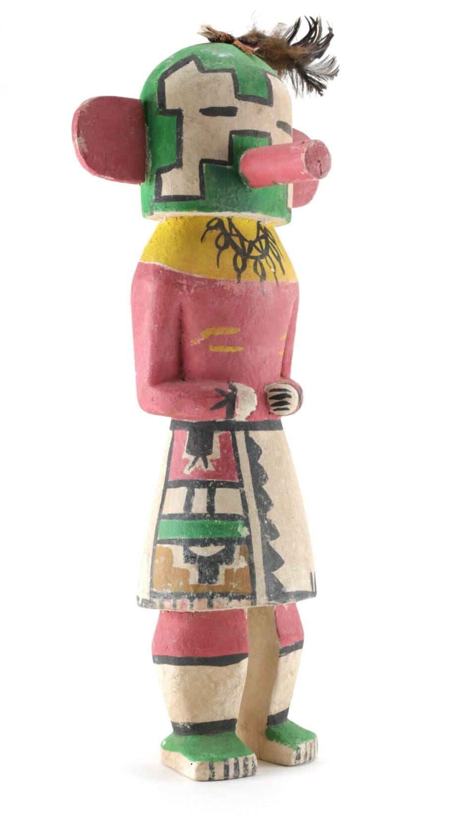Hopi Chakwaina kachina doll with green face - Arizona - Vergulde Kat