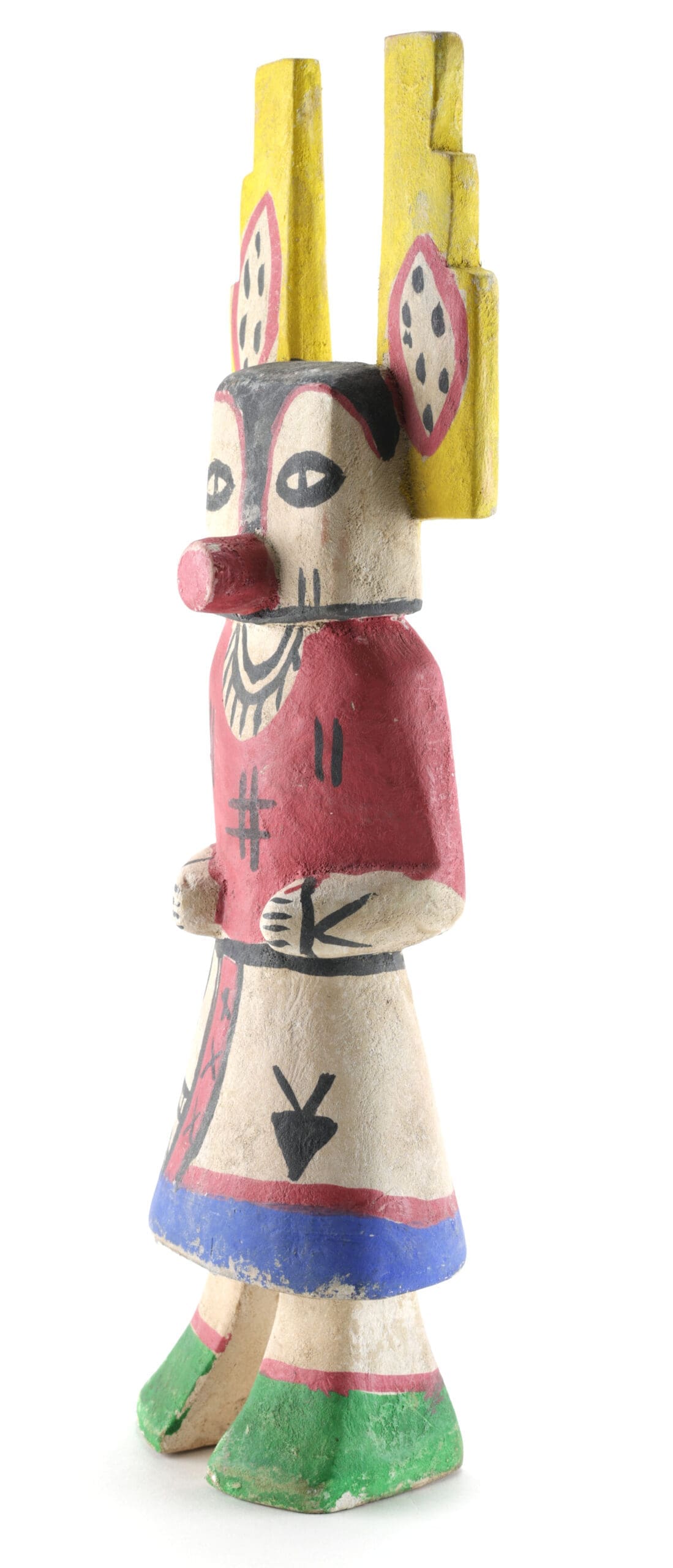 Hopi Hemis kachina doll with yellow headdress - Ben Spangberg collection - detail photo