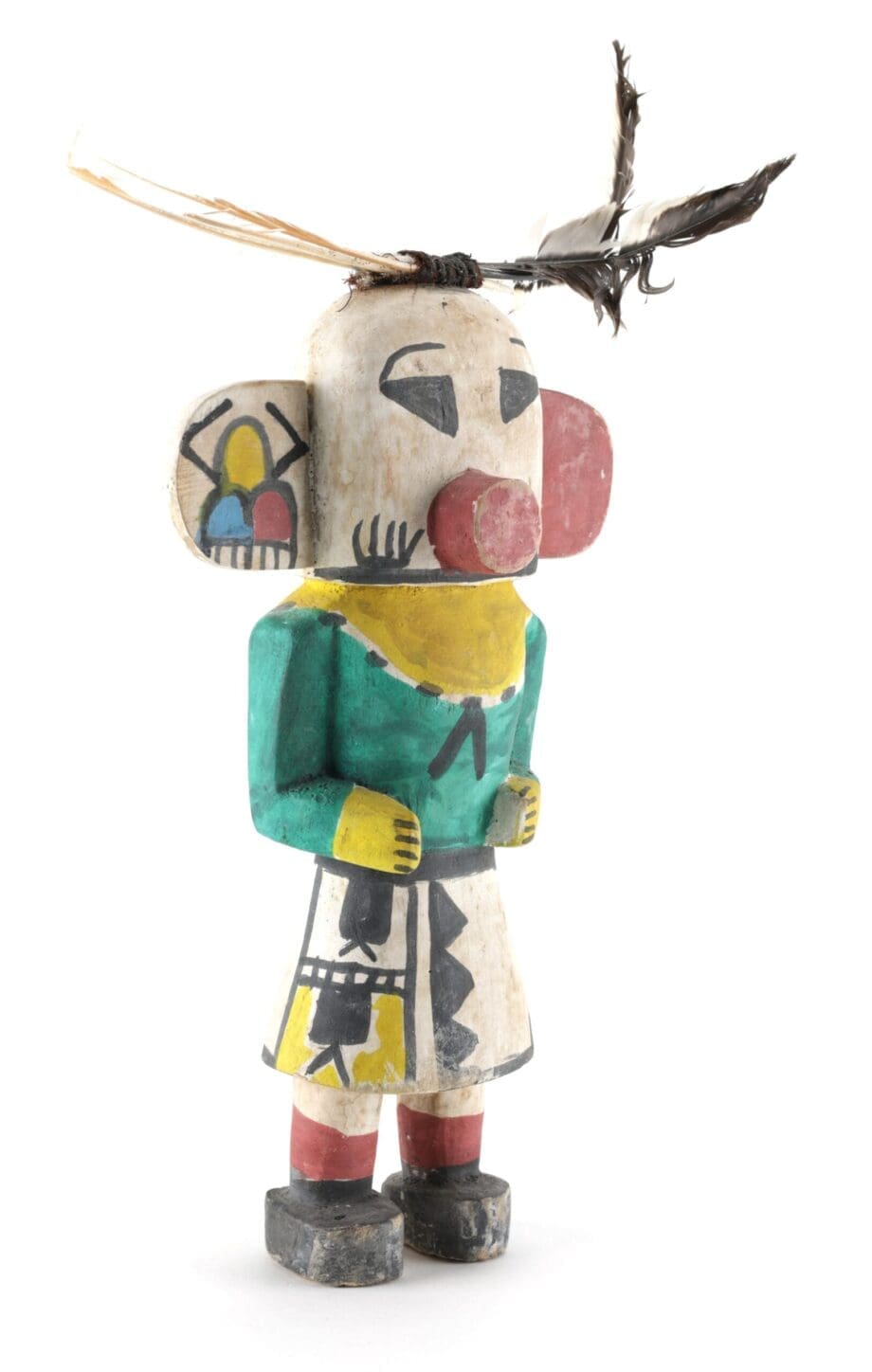 Hopi Hemis kachina met brede oren en kleurrijke beschildering – 28 cm – Vergulde Kat