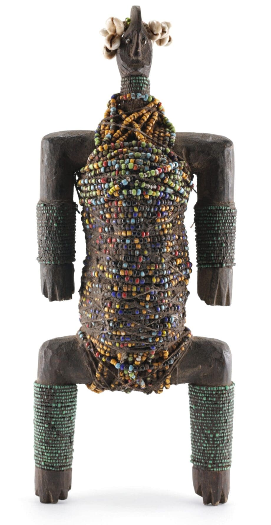 Large Namchi doll with beaded decoration - Cameroon - Vergulde Kat