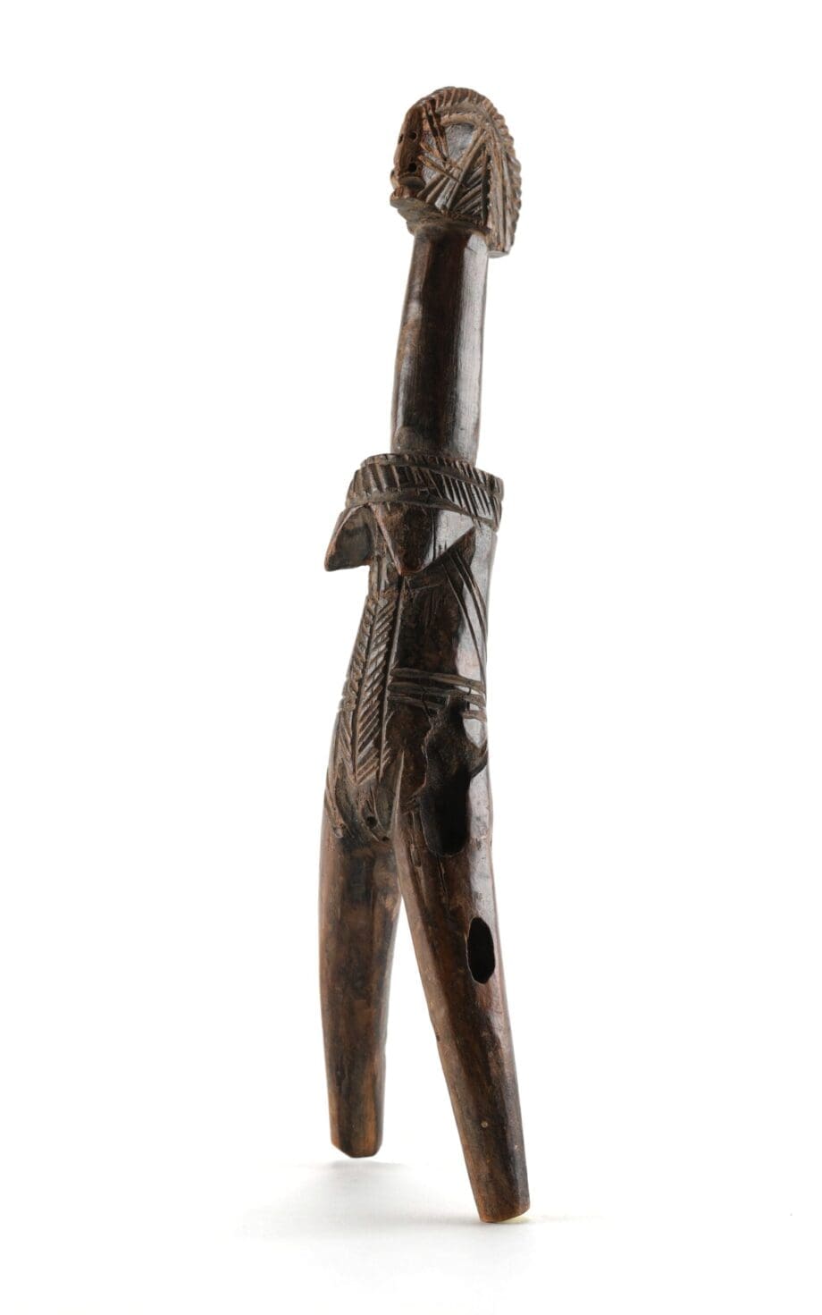 Mossi katapult met vrouwenfiguur – Burkina Faso (22,5 cm) – Vergulde Kat