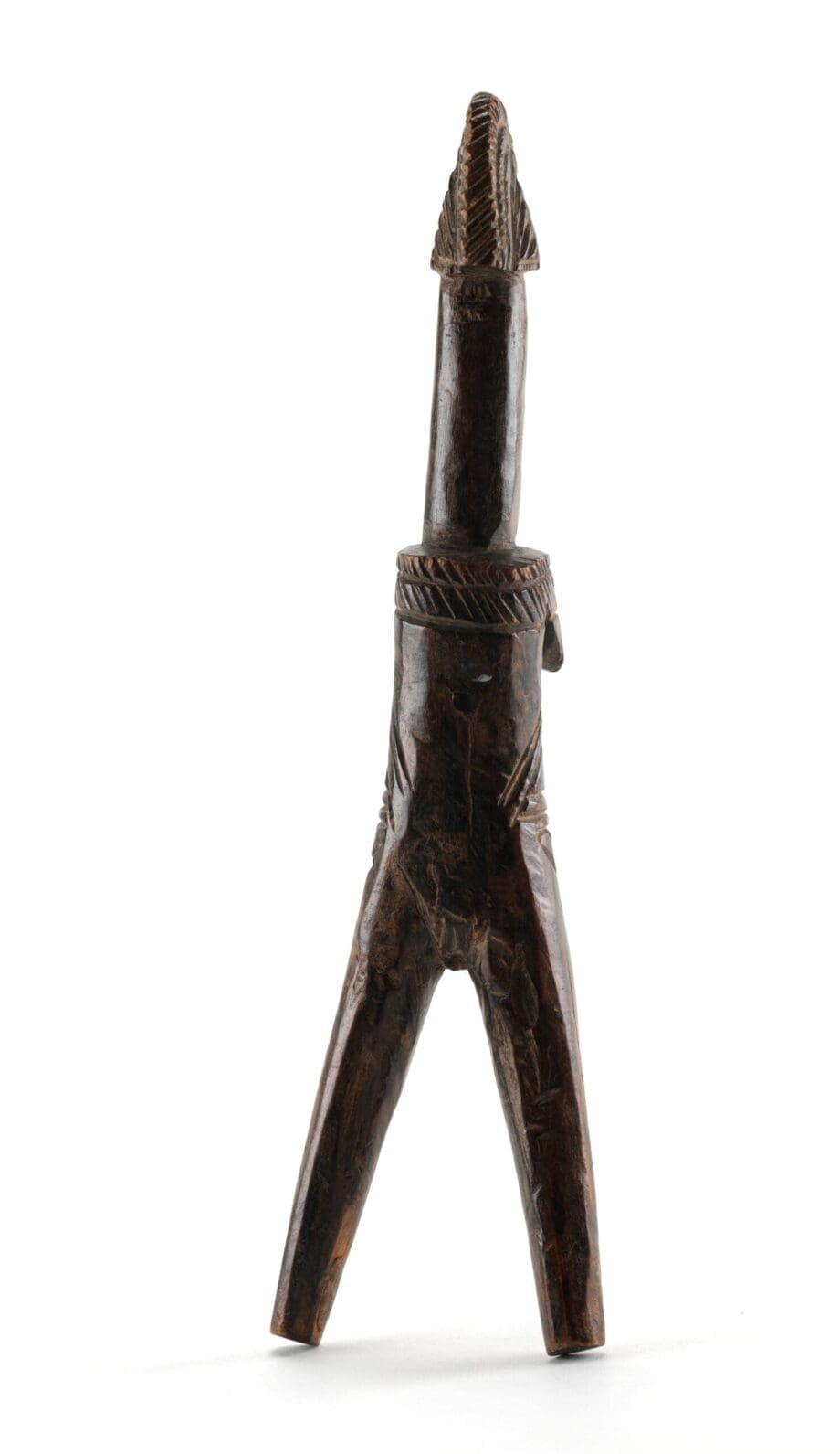 Mossi katapult met vrouwenfiguur – Burkina Faso (22,5 cm) – Vergulde Kat