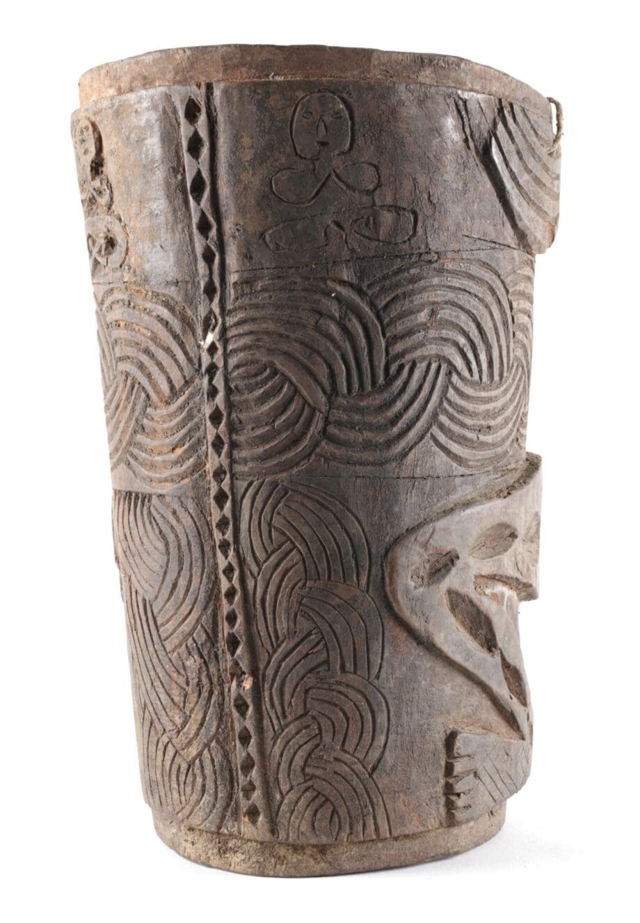 Large Nepalese wooden milk jug with handle in the shape of a monkey - 26 cm - Vergulde Kat