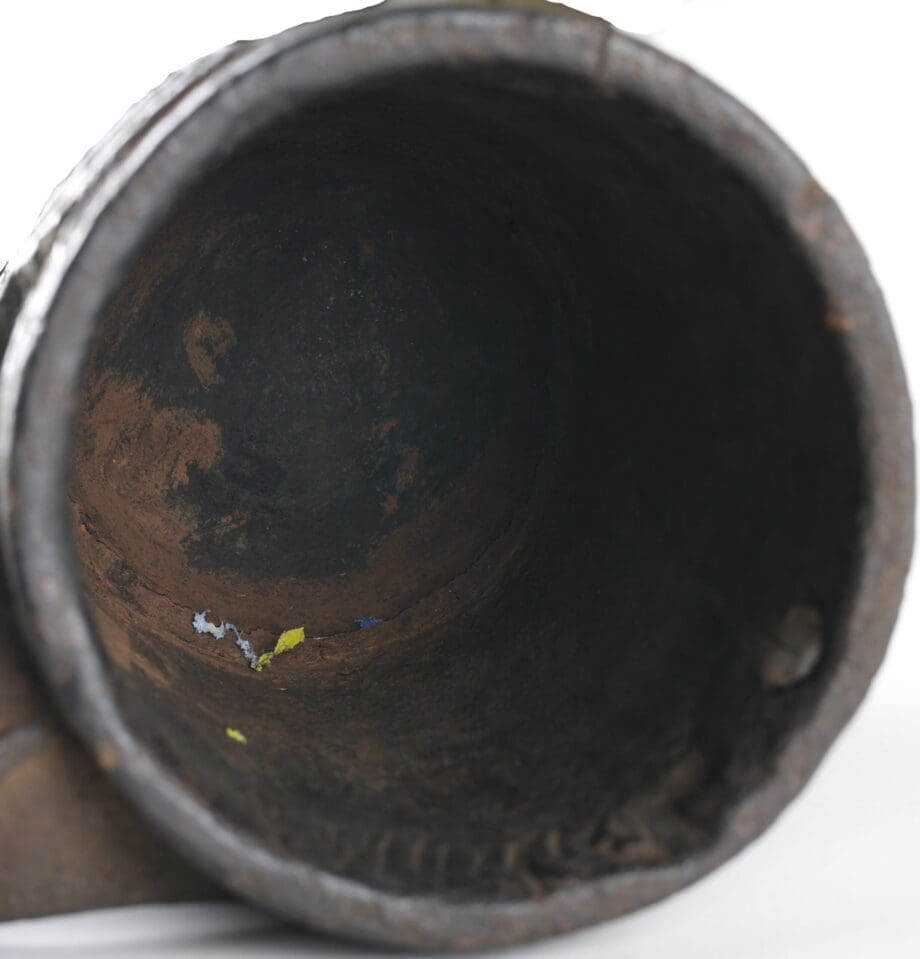 Nepalese houten melkkan met dierlijk handvat – 23,5 cm – Vergulde Kat