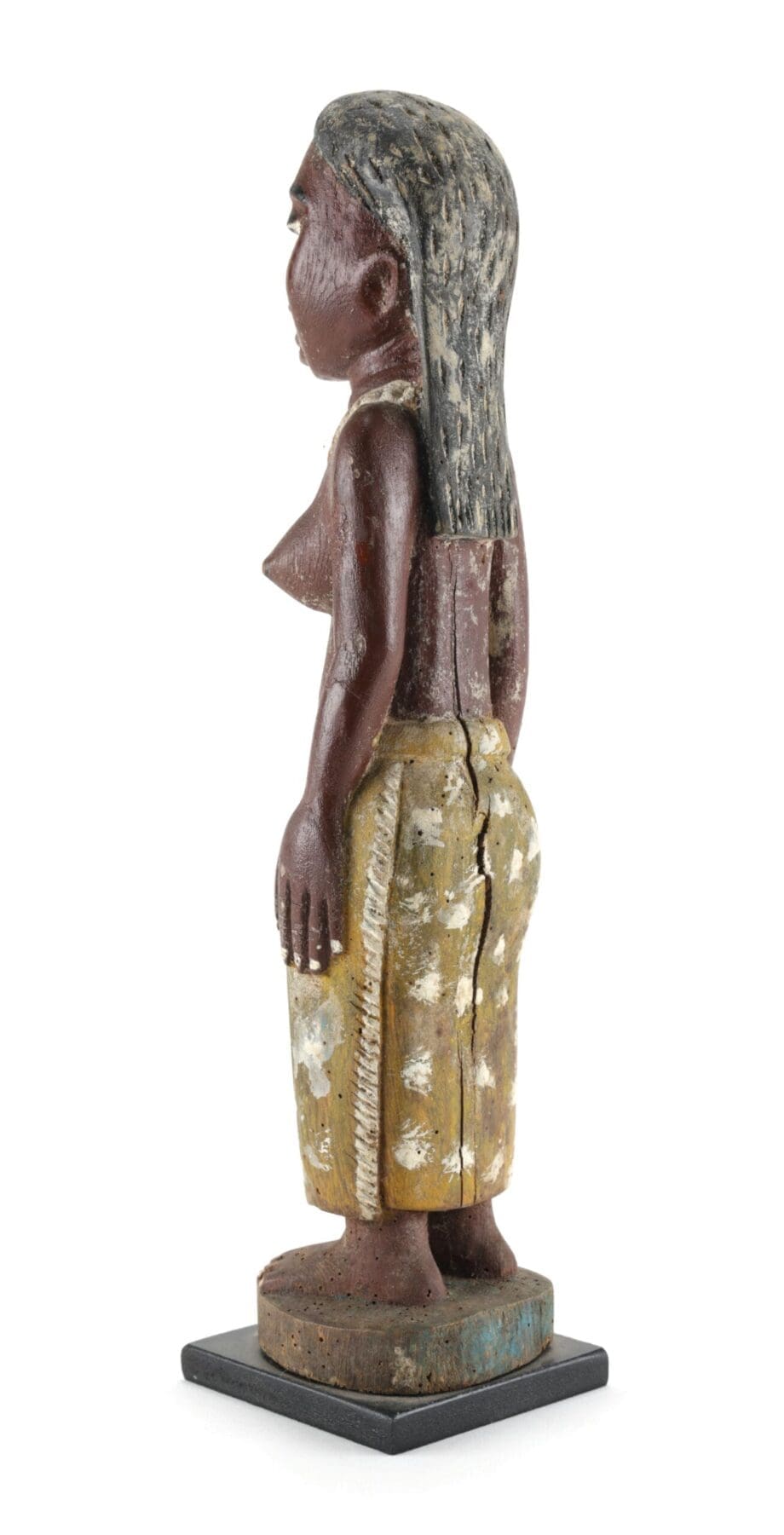 Female Baule colon statue - Ivory Coast 20th century - Vergulde Kat