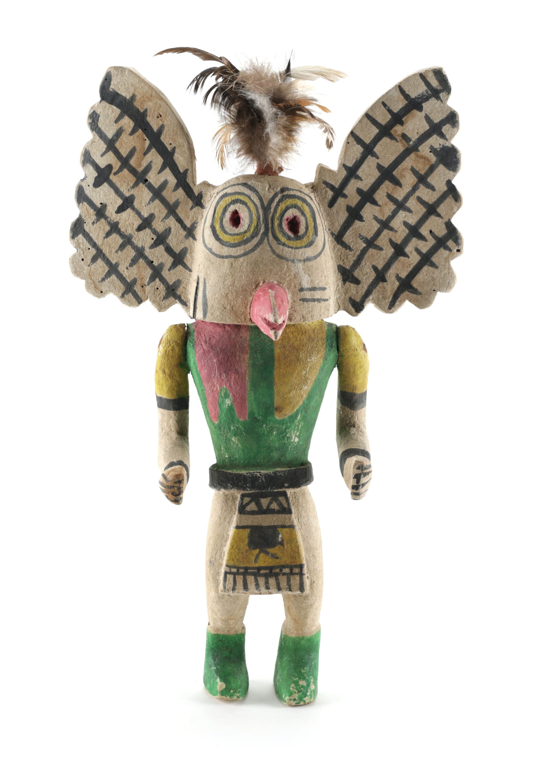 Hopi Mucaias kachina - owl katsina - 40 cm - Pueblo art - detail photo