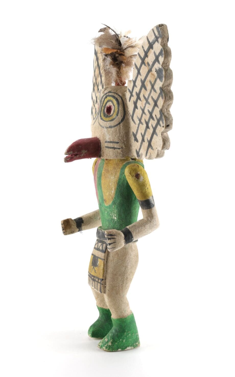 Hopi Mucaias kachina - owl katsina - 40 cm - Pueblo art - Vergulde Kat