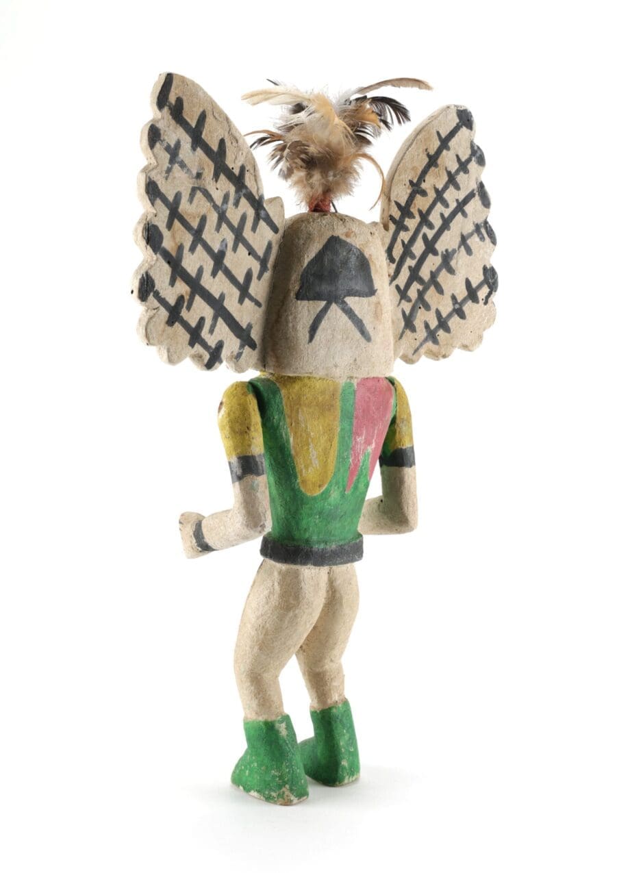 Hopi Mucaias kachina - owl katsina - 40 cm - Pueblo art - Vergulde Kat
