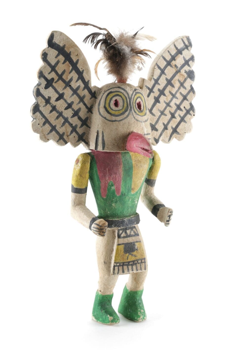 Hopi Mucaias kachina - owl katsina - 40 cm - Pueblo art - Vergulde Kat