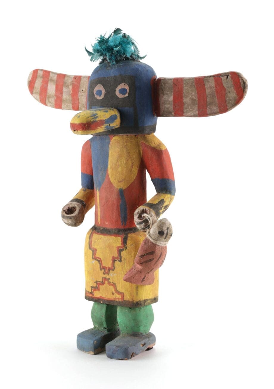 Shalako kachina with fish - Hopi - 30 cm - Vergulde Kat