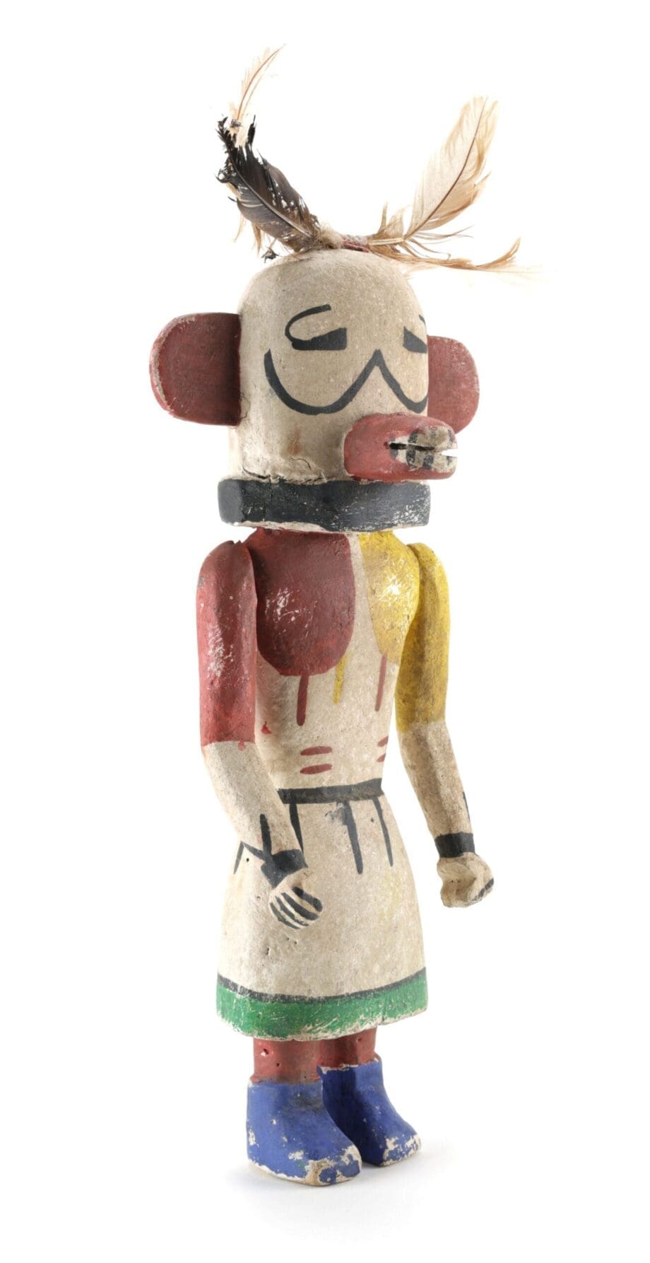 Kachina Hopi a capelli lunghi – Arizona, Stati Uniti – 36,5 cm – Vergulde Kat