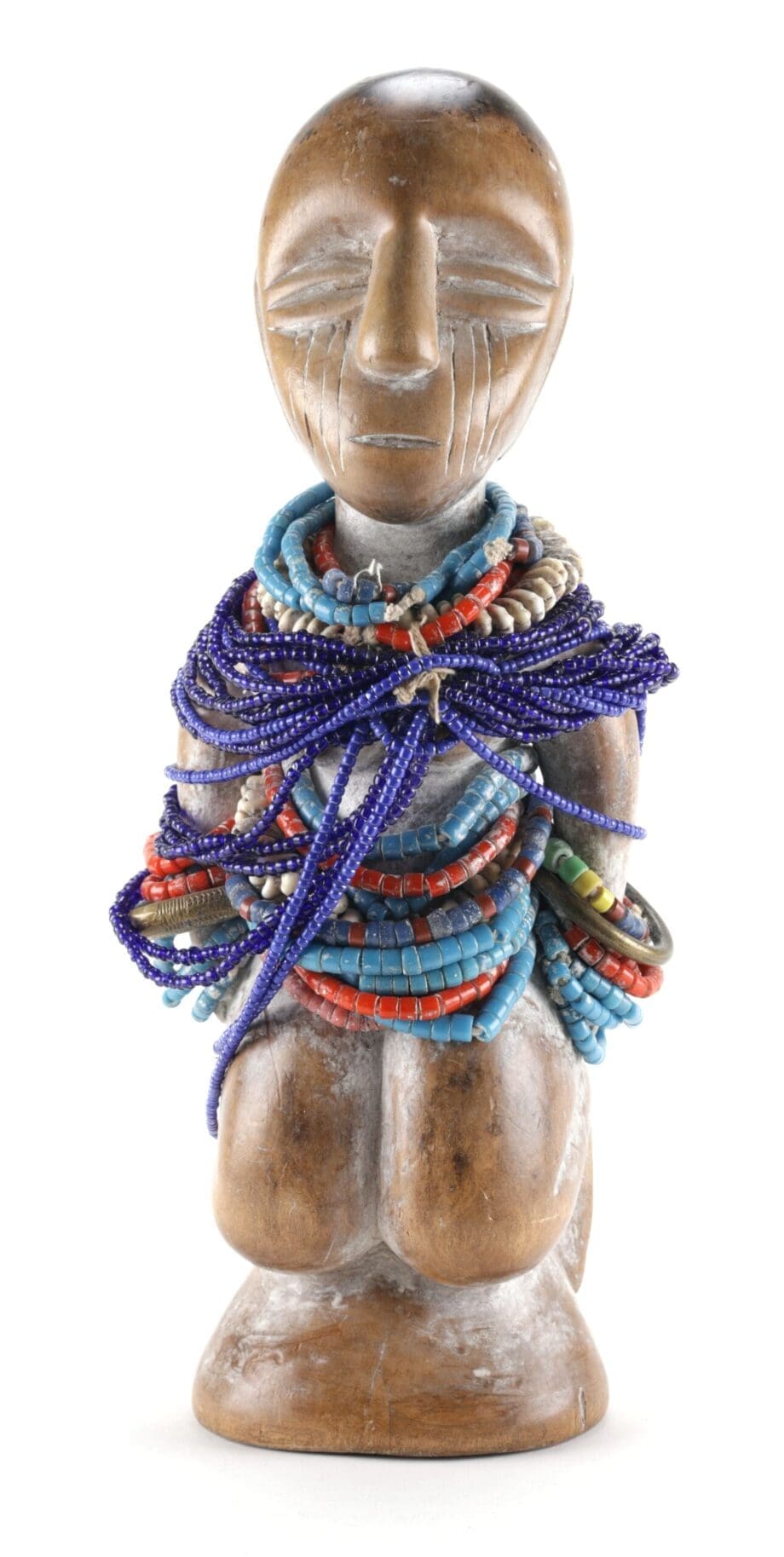 Ewe beeld met kralen en bronzen armbanden – Ghana/Togo – Vergulde Kat