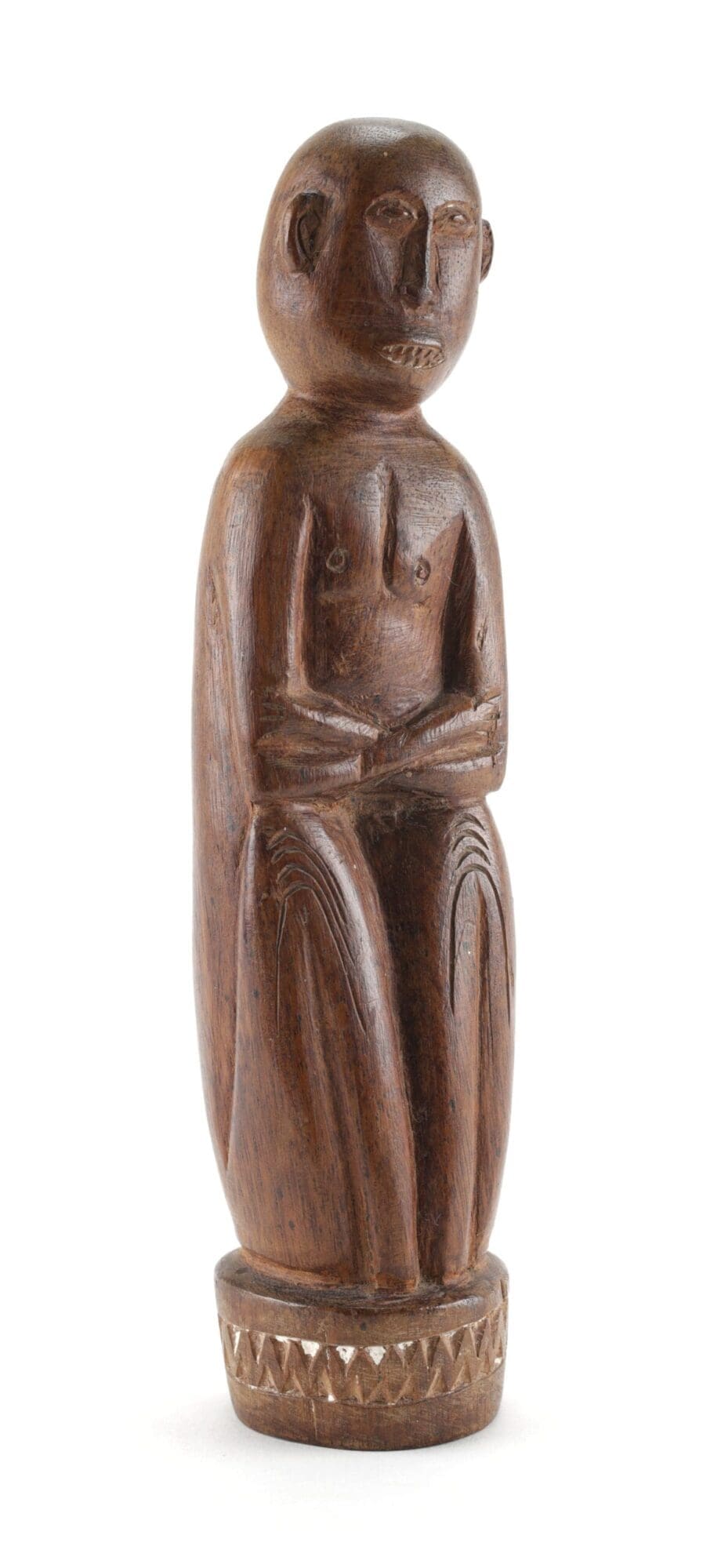 Massim statue - seated human figure - Trobriand Islands - Vergulde Kat