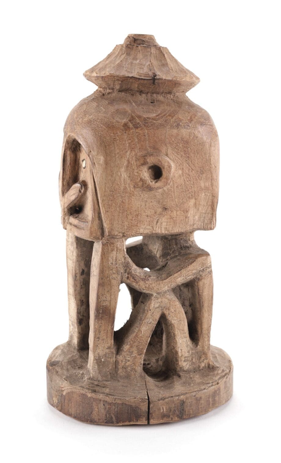 Korwar beeld – Geelvinkbaai, Papoea (Indonesië) – 27 cm – Vergulde Kat