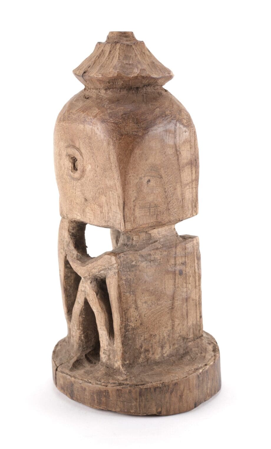 Korwar beeld – Geelvinkbaai, Papoea (Indonesië) – 27 cm – Vergulde Kat
