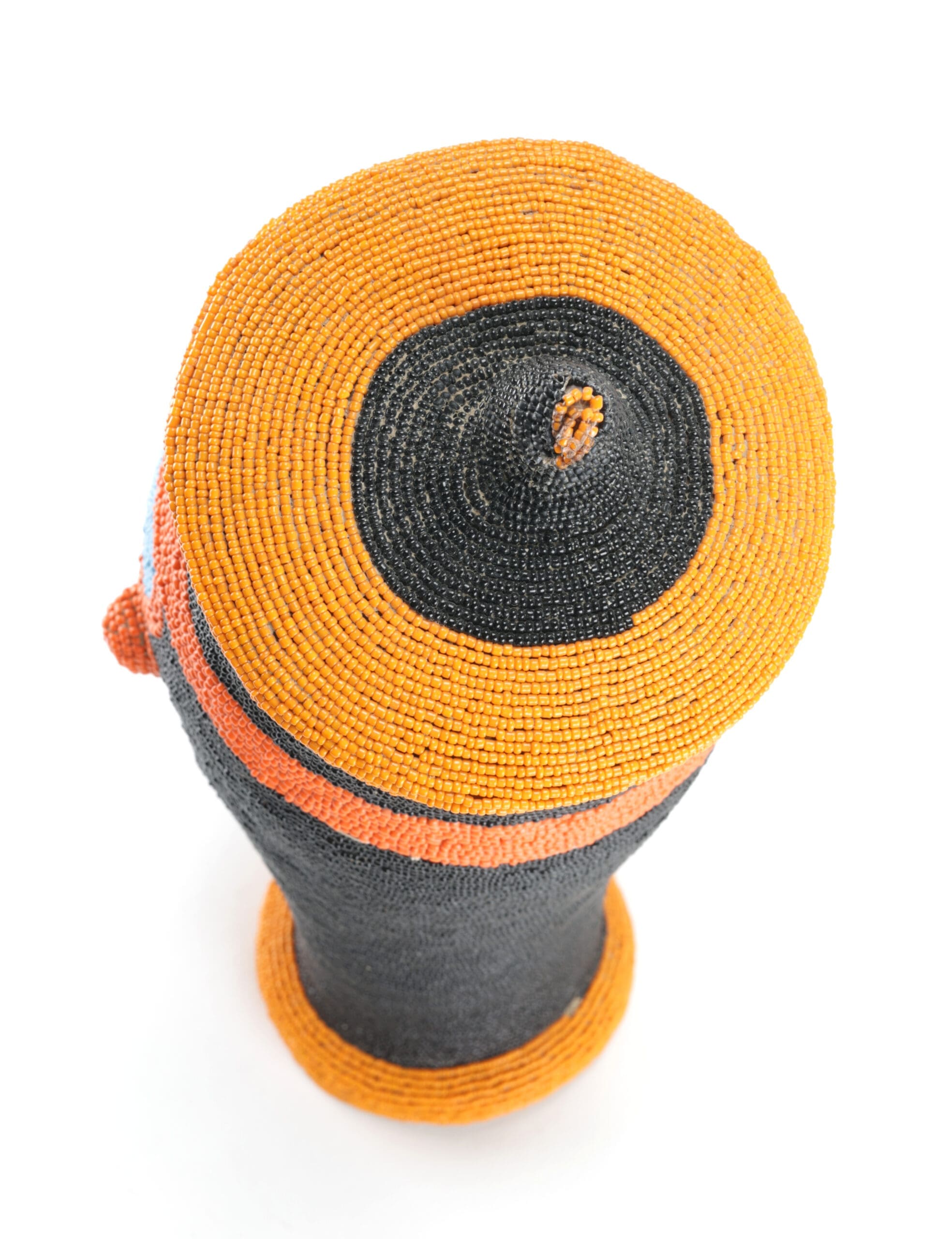 Masque perlé Bamileke – 34 cm art tribal Cameroun – photo de détail
