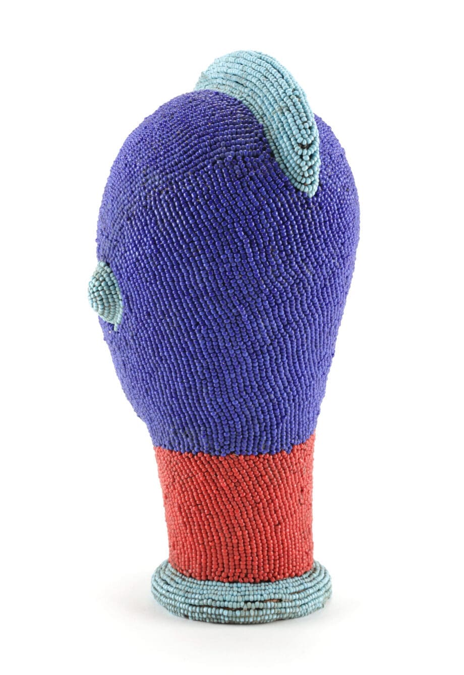Bamileke beaded head - tribal art from Cameroon - Vergulde Kat