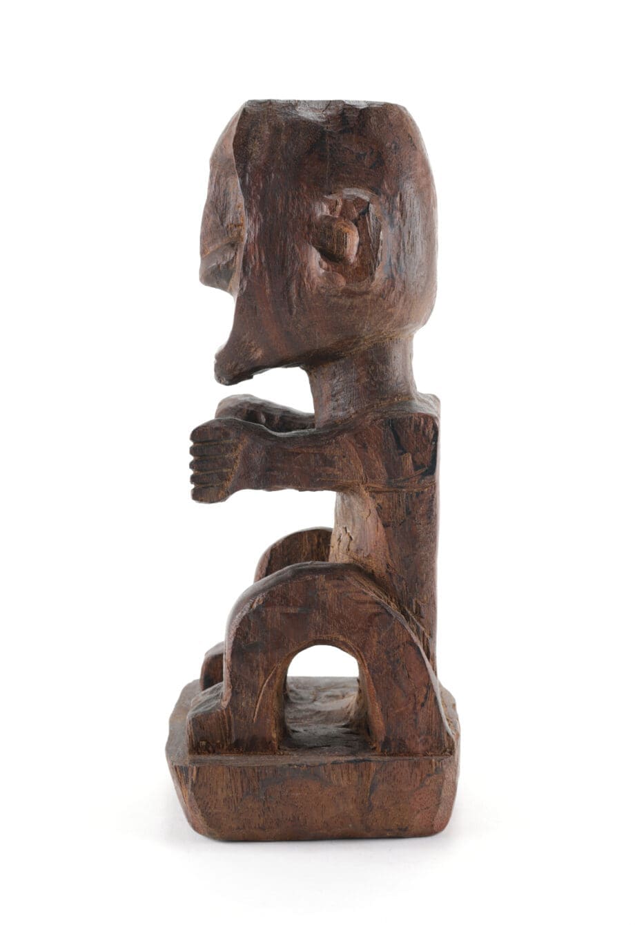 Korwar houten voorouderbeeld – Geelvinkbaai, Papoea (Indonesië) – 31 cm – Vergulde Kat