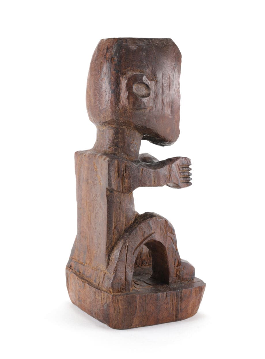 Korwar houten voorouderbeeld – Geelvinkbaai, Papoea (Indonesië) – 31 cm – Vergulde Kat