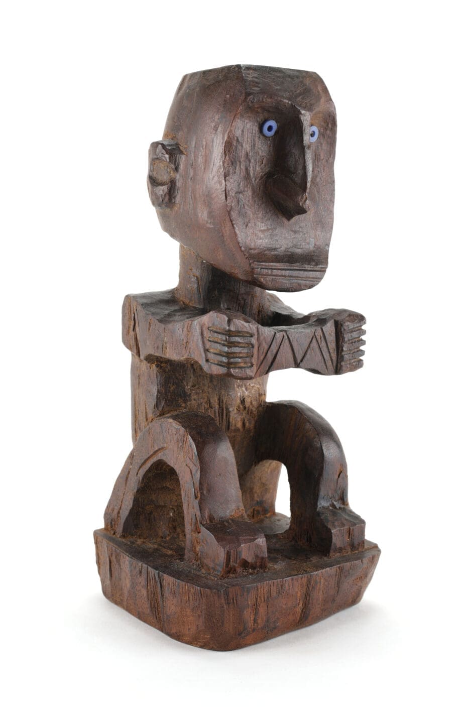 Korwar houten voorouderbeeld – Geelvinkbaai, Papoea (Indonesië) – 31 cm – Vergulde Kat