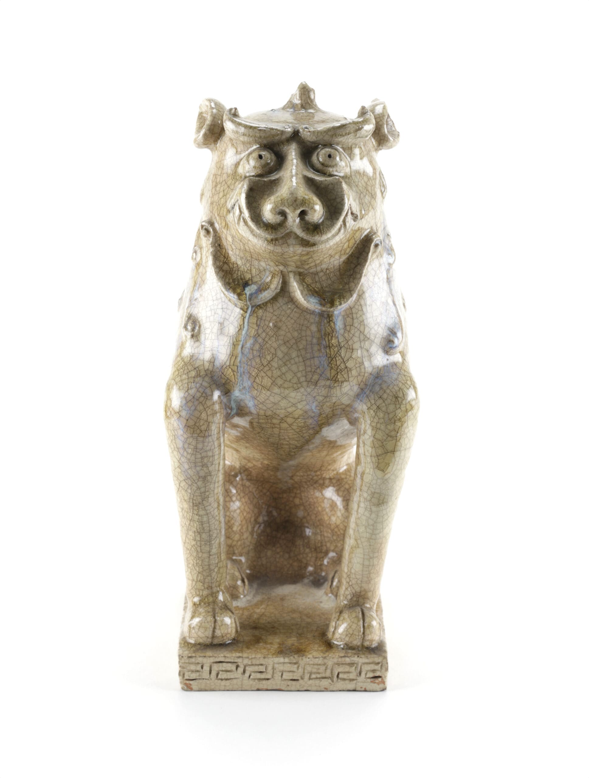 Authentieke Japanse Komainu beelden (Foo Dogs), 19e eeuw, Agyō & Ungyō, 31 cm – detailfoto