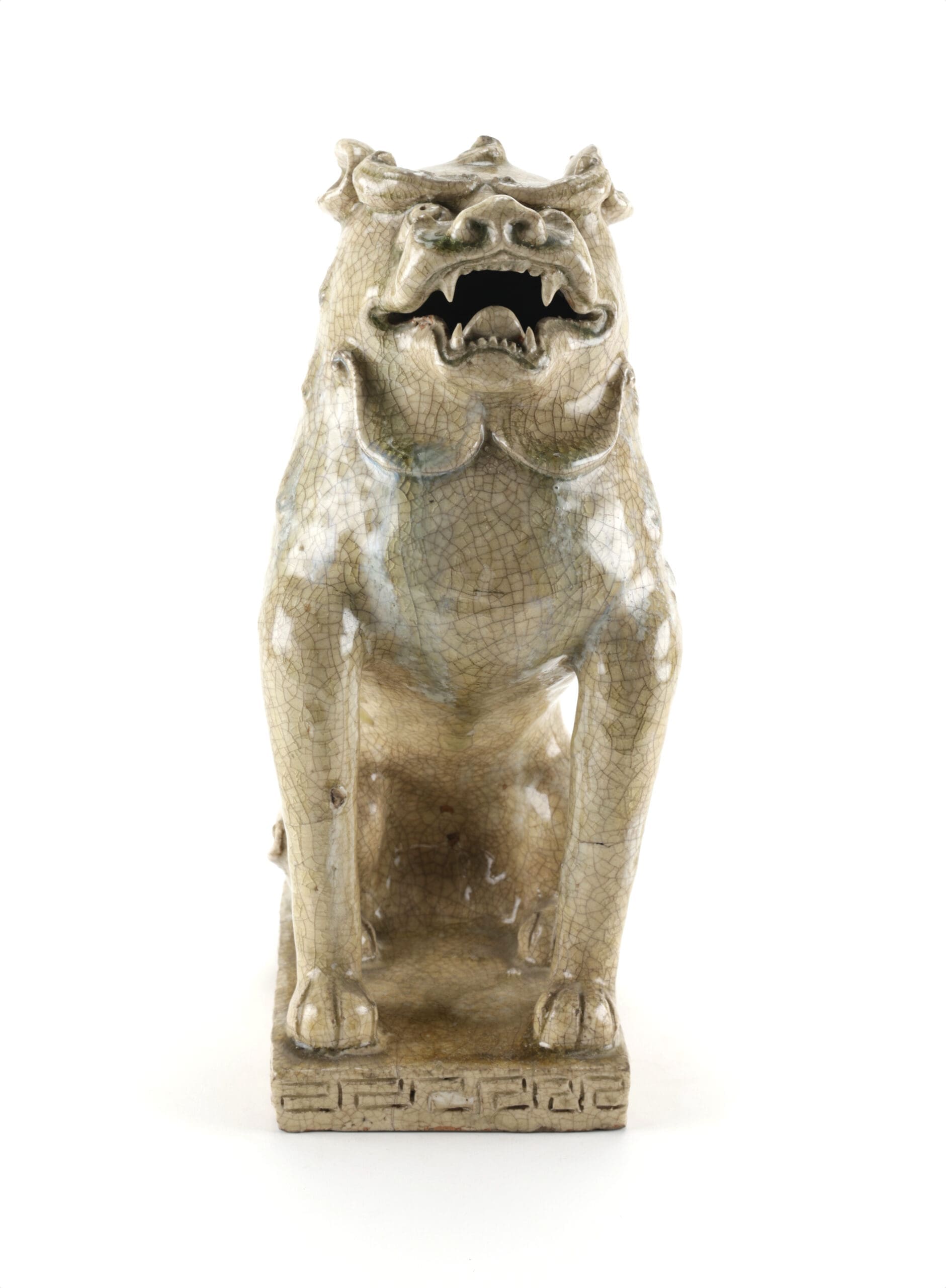 Authentieke Japanse Komainu beelden (Foo Dogs), 19e eeuw, Agyō & Ungyō, 31 cm – detailfoto
