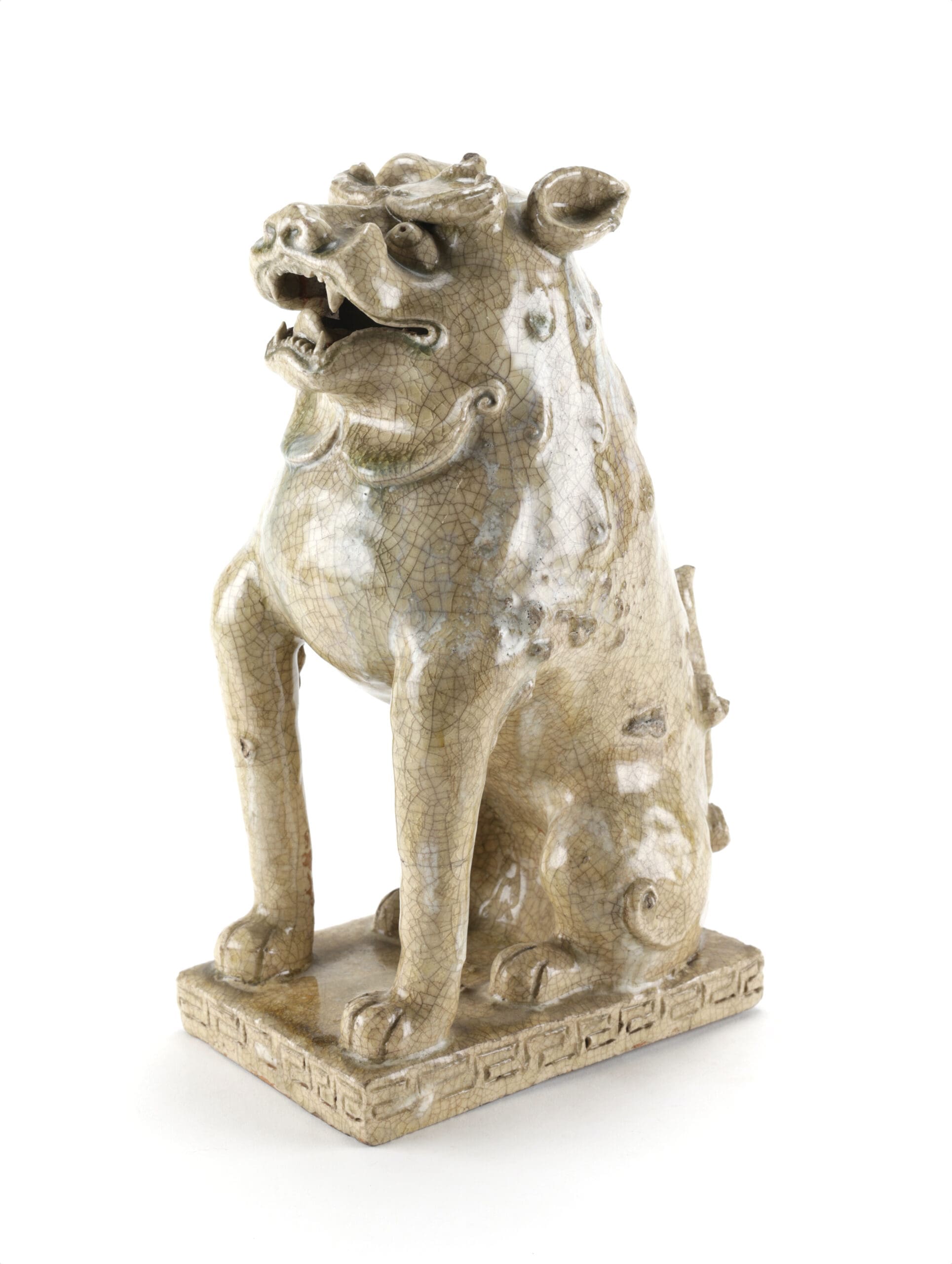 Authentieke Japanse Komainu beelden (Foo Dogs), 19e eeuw, Agyō & Ungyō, 31 cm – detailfoto