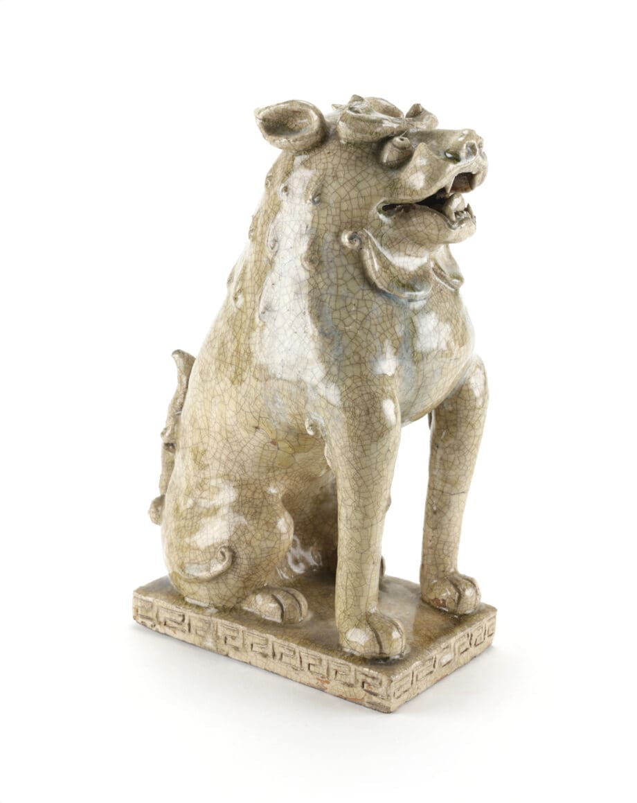 Authentieke Japanse Komainu beelden (Foo Dogs), 19e eeuw, Agyō & Ungyō, 31 cm – Vergulde Kat
