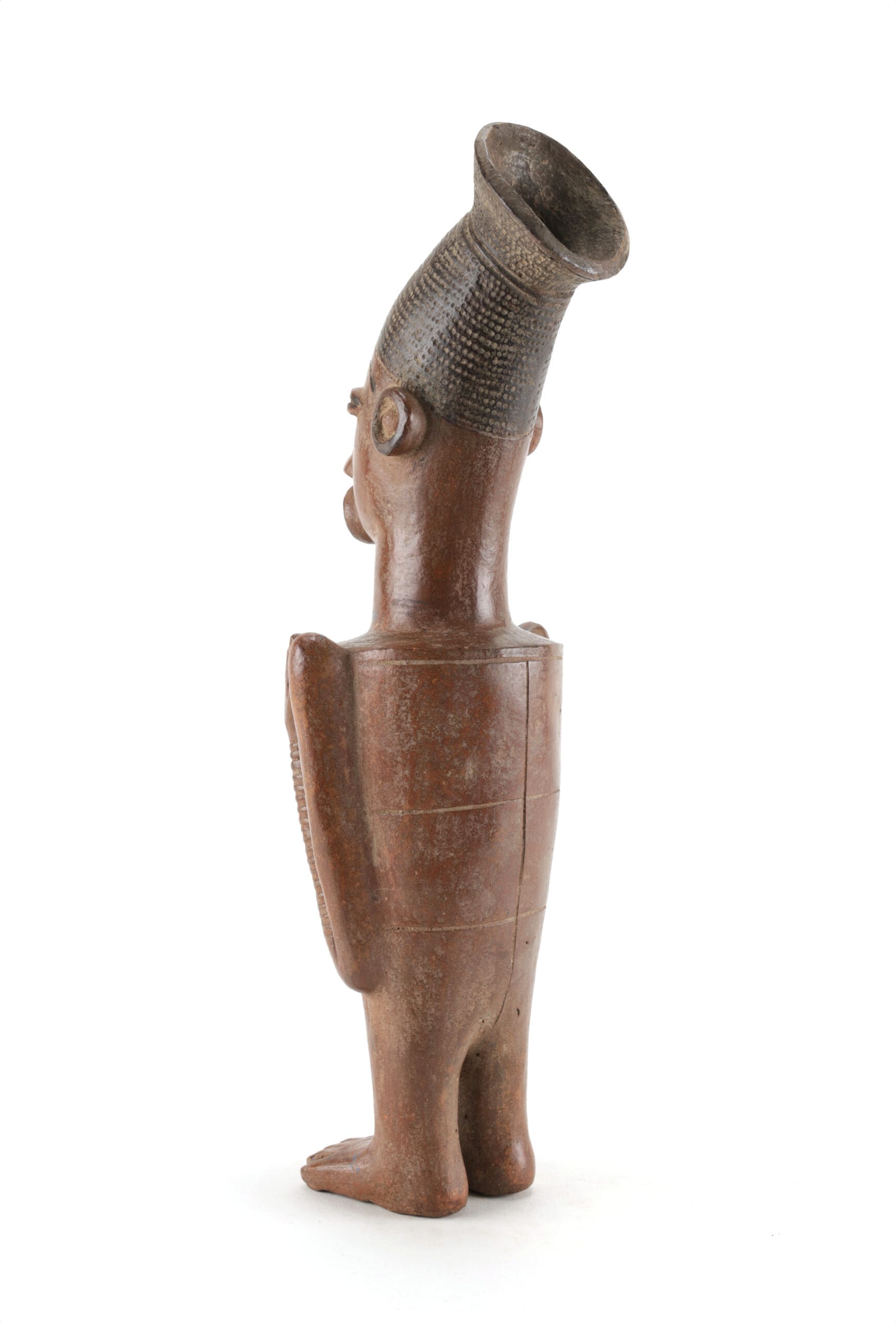 Autentica statua in terracotta dei Mangbetu del Congo, pre-1950 – foto di dettaglio