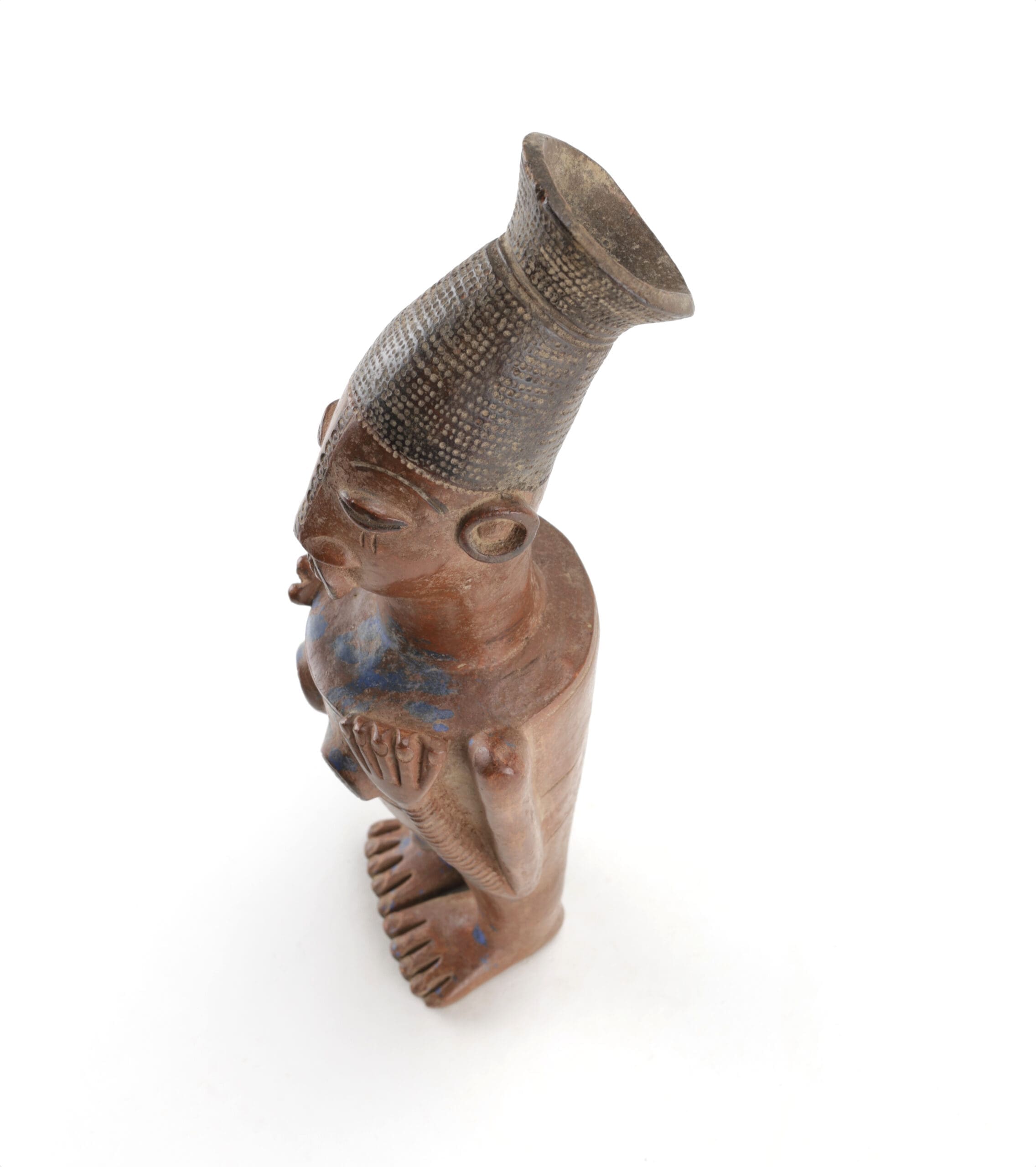 Autentica statua in terracotta dei Mangbetu del Congo, pre-1950 – foto di dettaglio