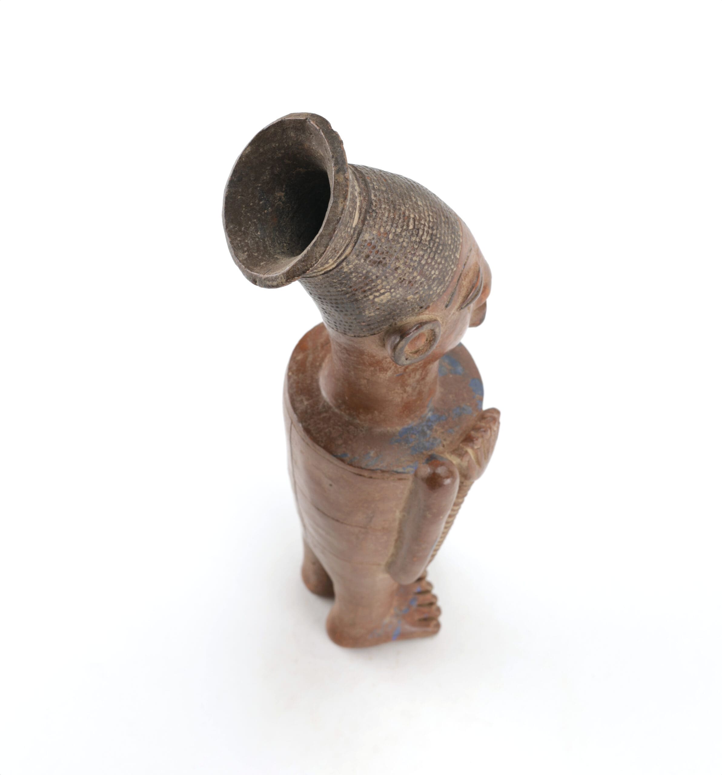 Autentica statua in terracotta dei Mangbetu del Congo, pre-1950 – foto di dettaglio