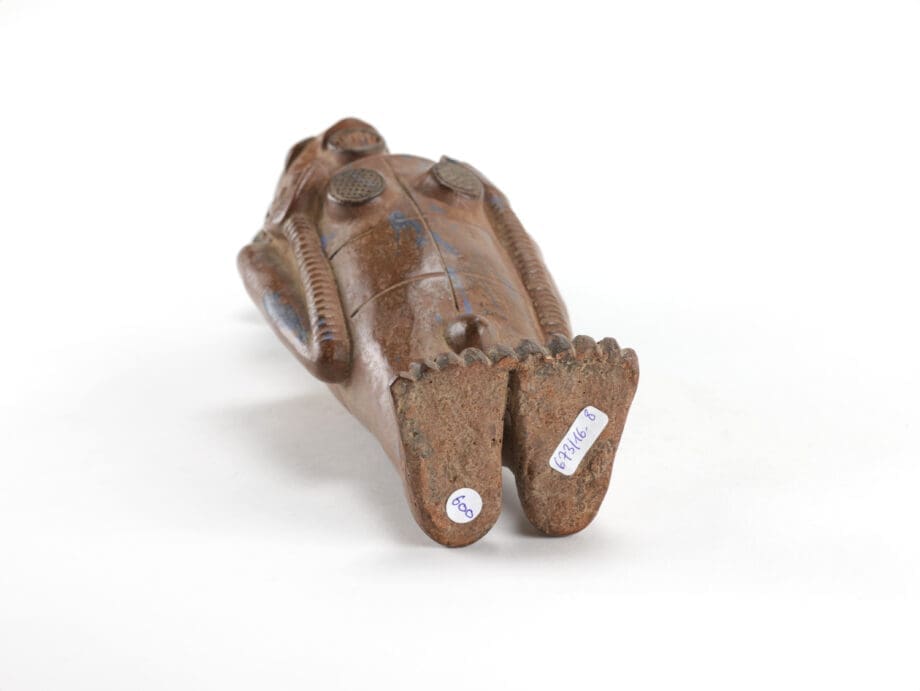 Autentica statuetta Mangbetu in terracotta proveniente dal Congo, antecedente al 1950 – Vergulde Kat