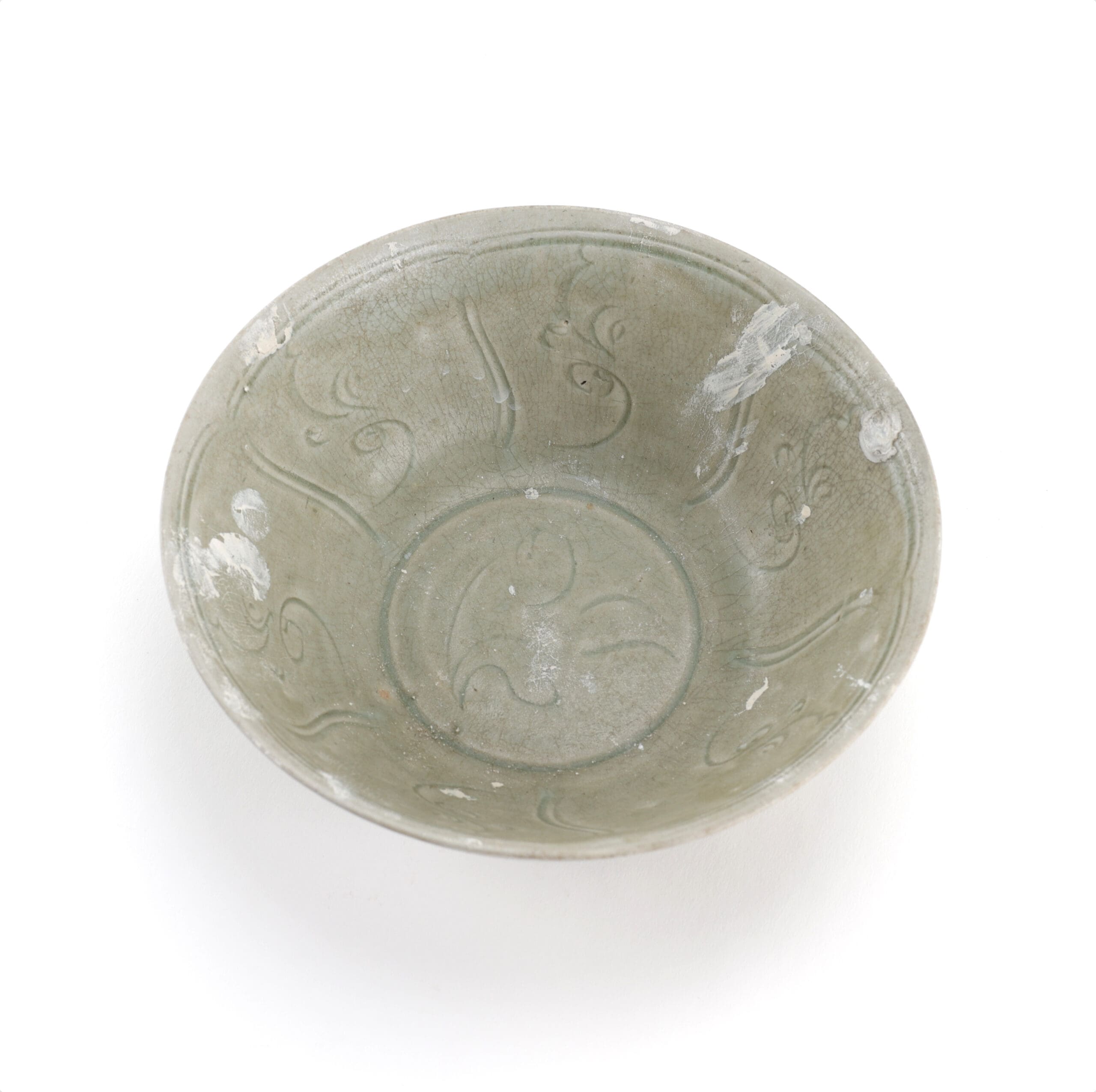 Northern Song celadon bowl with floral decoration - Jepara shipwreck - 19 cm - detail photo