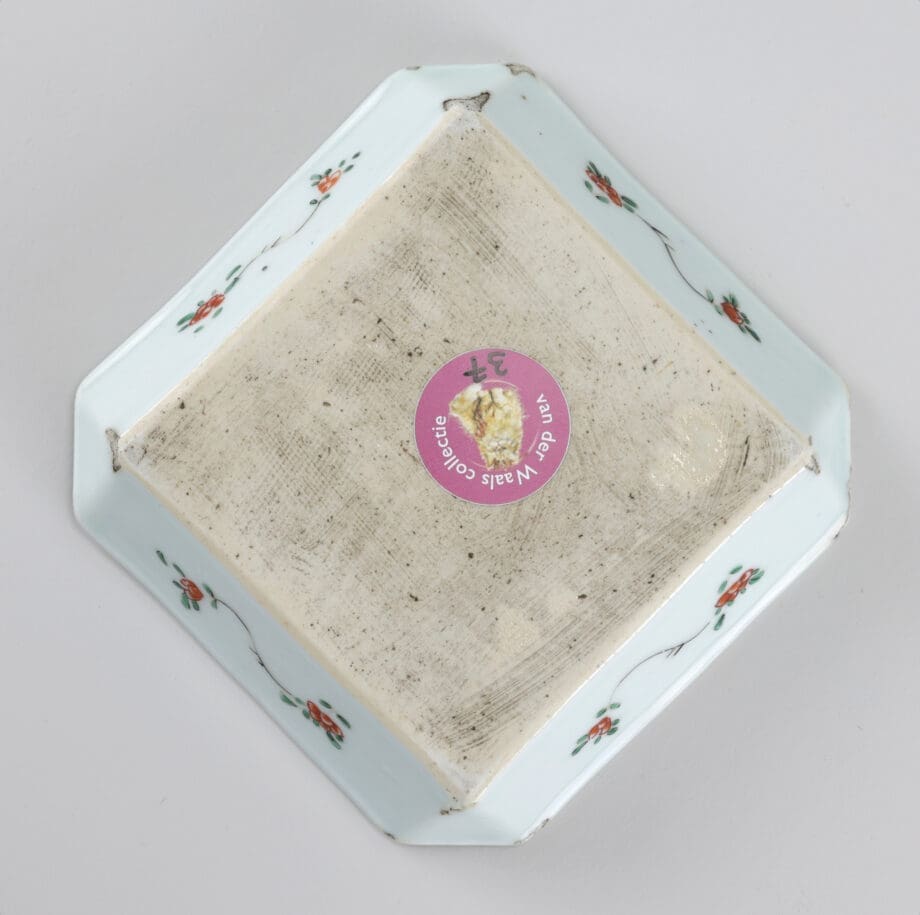 Assiette Kangxi « Famille Verte » avec cerf et grue – 12,6 cm – Vergulde Kat