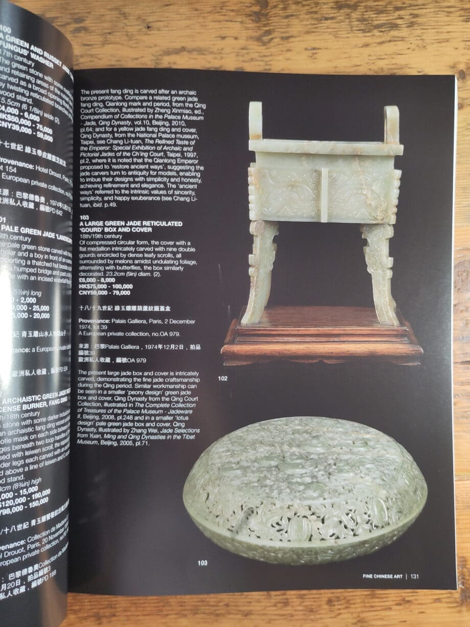 Bonhams auction catalogue – Fine Chinese Art – London 7 November 2013 – Vergulde Kat