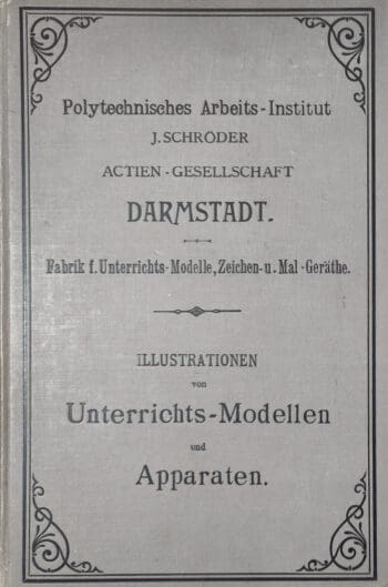 Set of 2: Illustrations of teaching models and apparatus – J. Schröder Darmstadt (1899) – detail photo
