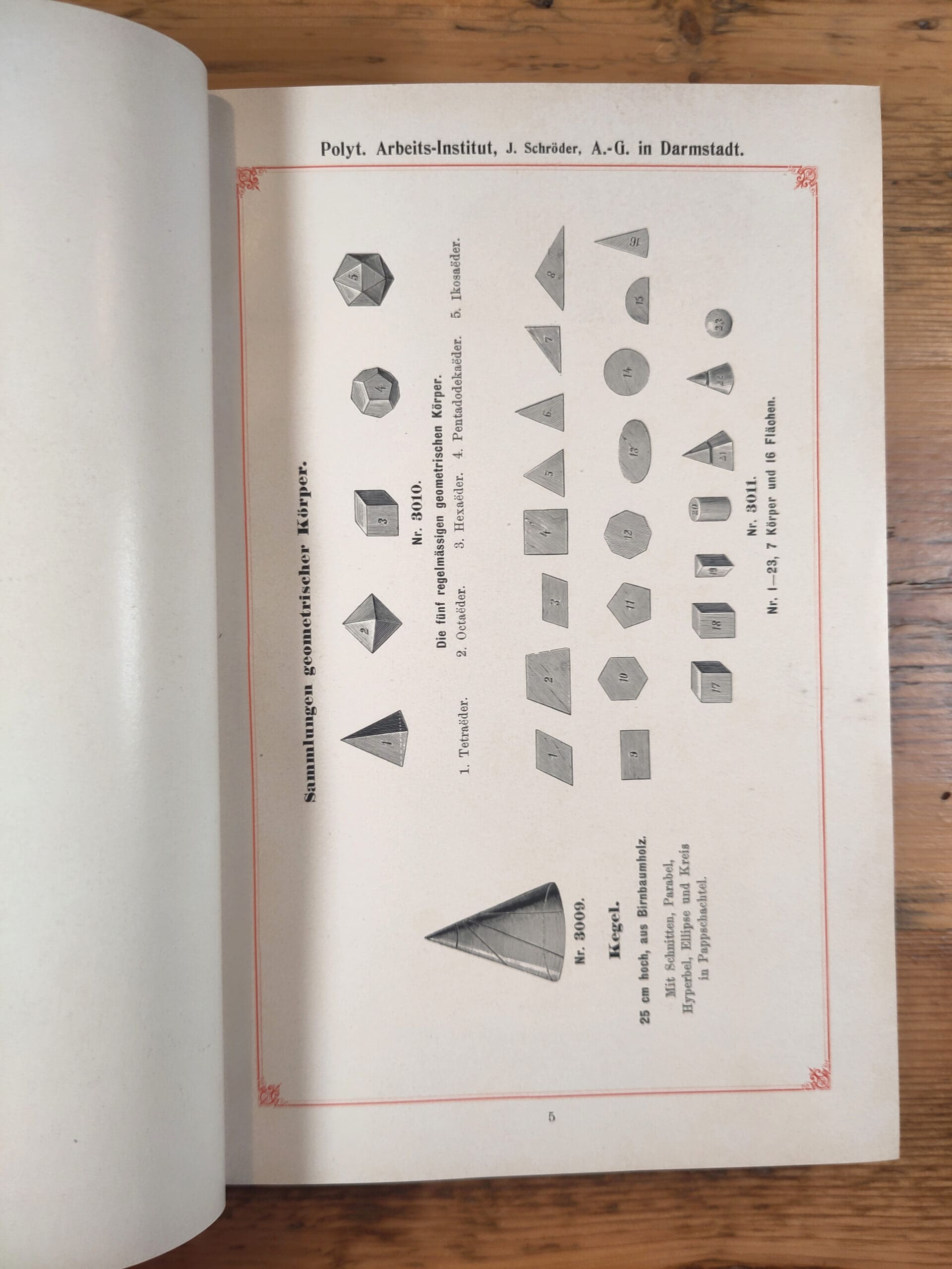 Set of 2: Illustrations of teaching models and apparatus – J. Schröder Darmstadt (1899) – detail photo