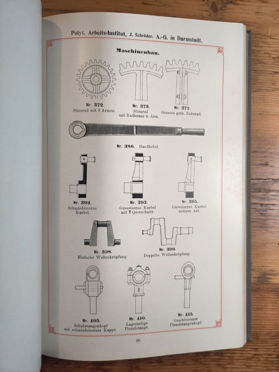 Set of 2: Illustrations of teaching models and apparatus – J. Schröder Darmstadt (1899) – Vergulde Kat