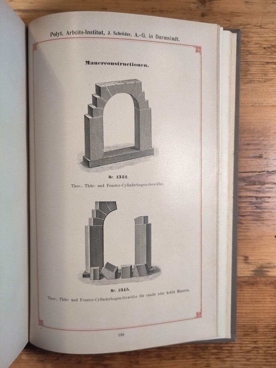Set of 2: Illustrations of teaching models and apparatus – J. Schröder Darmstadt (1899) – Vergulde Kat