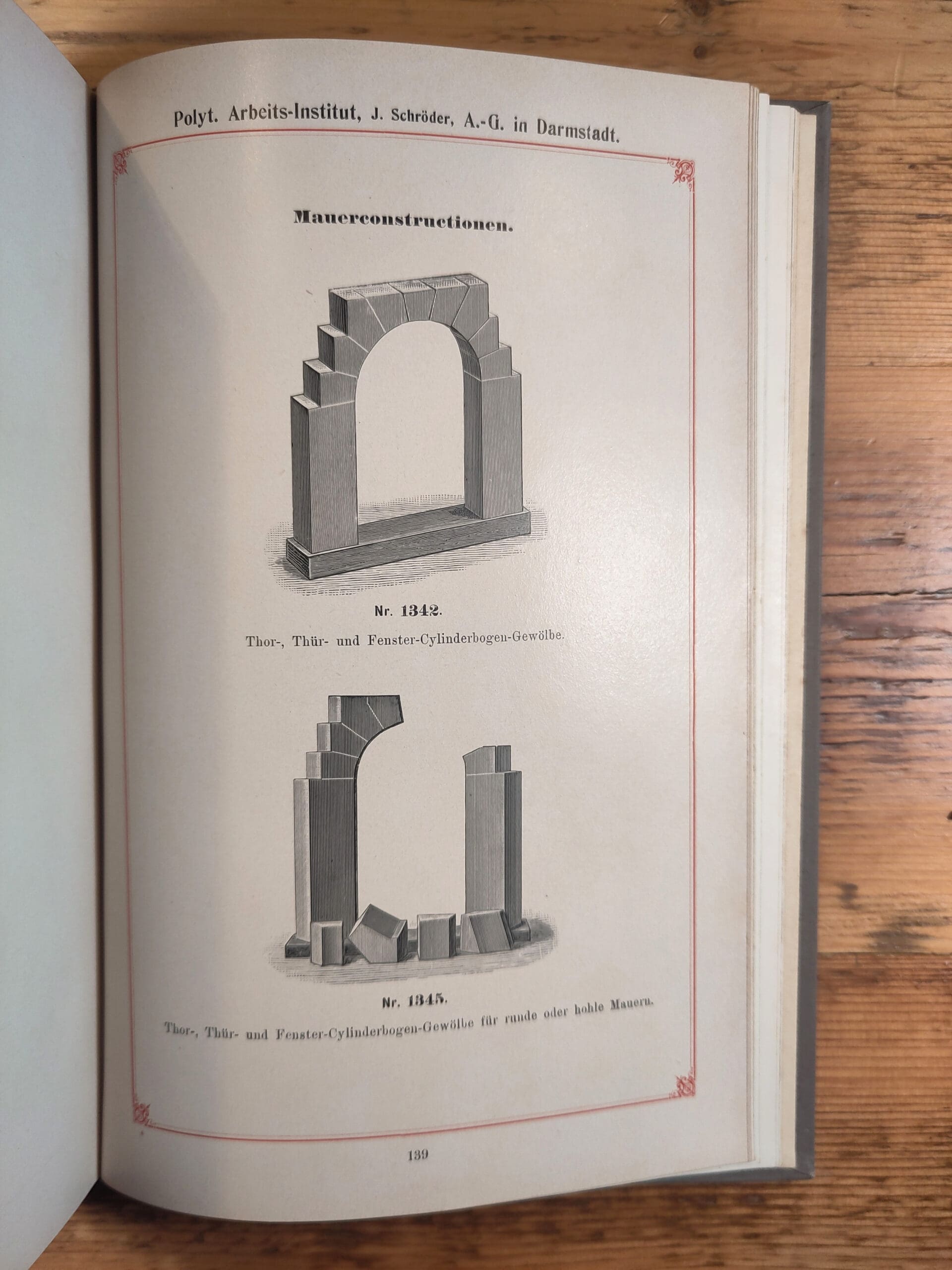 Set of 2: Illustrations of teaching models and apparatus – J. Schröder Darmstadt (1899) – detail photo